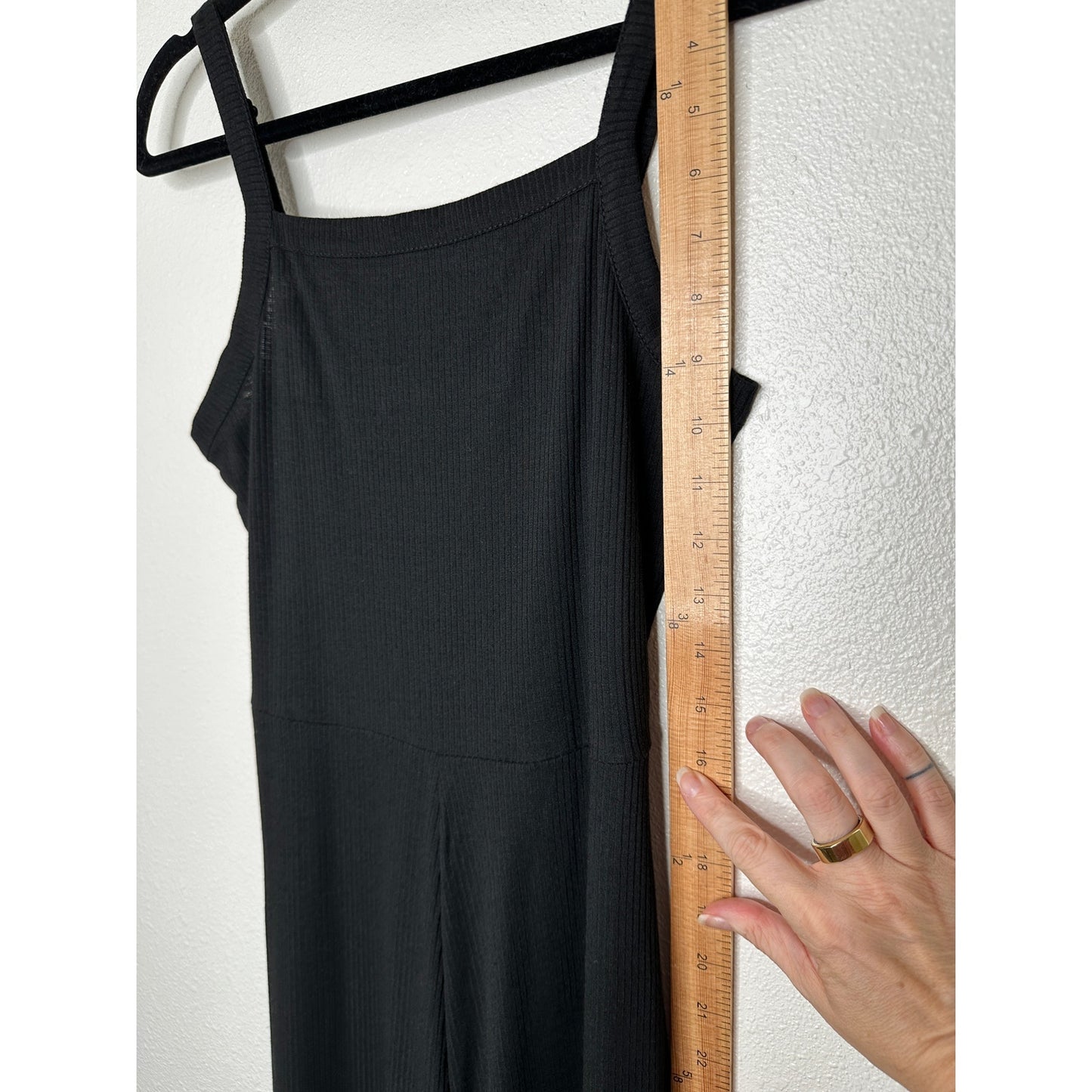 NWT Cotton On The Valerie Strappy Black Wide Leg Ribbed Jumpsuit S