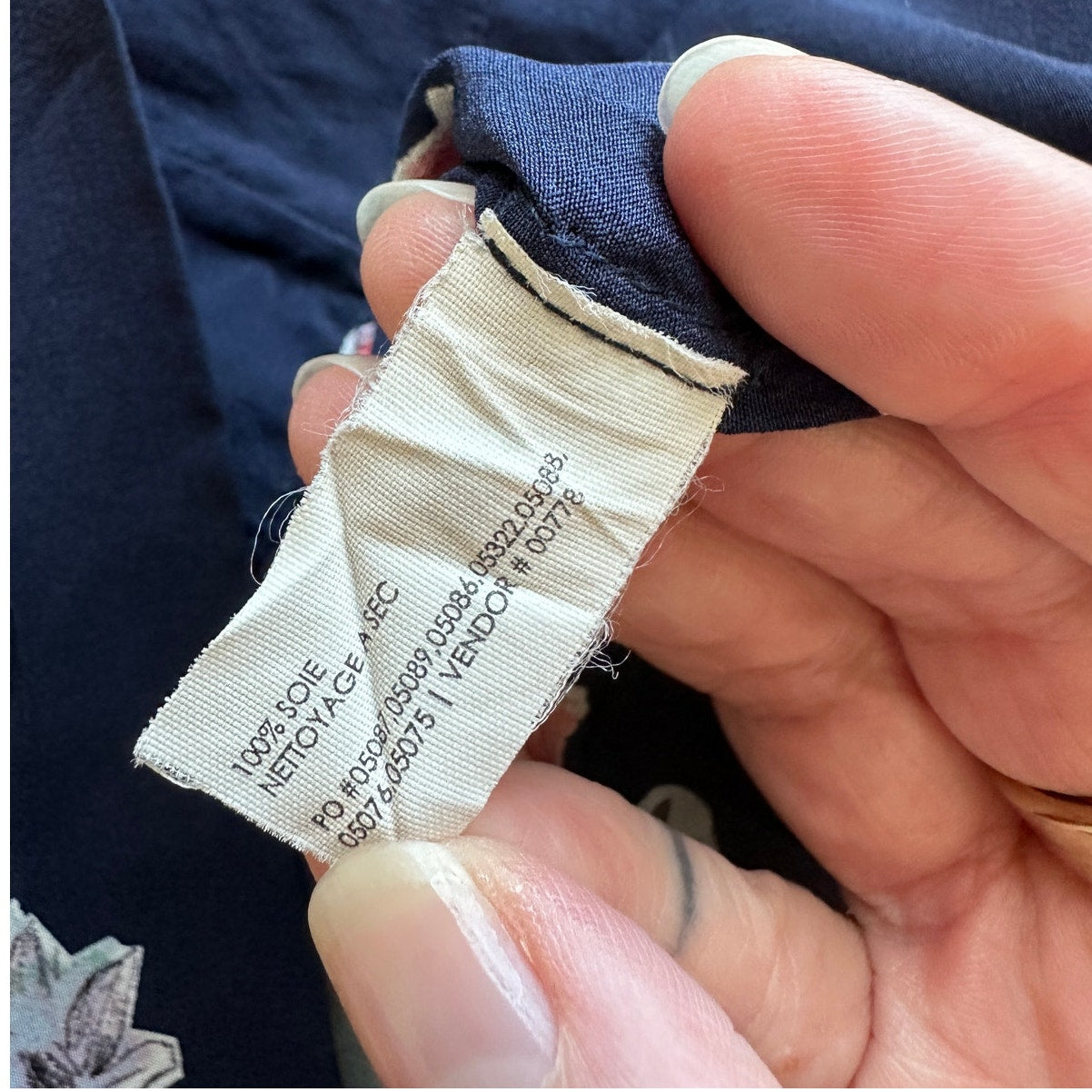 Club Monaco Ruth 100% Silk Navy Floral Open Back Dress pink blue 00