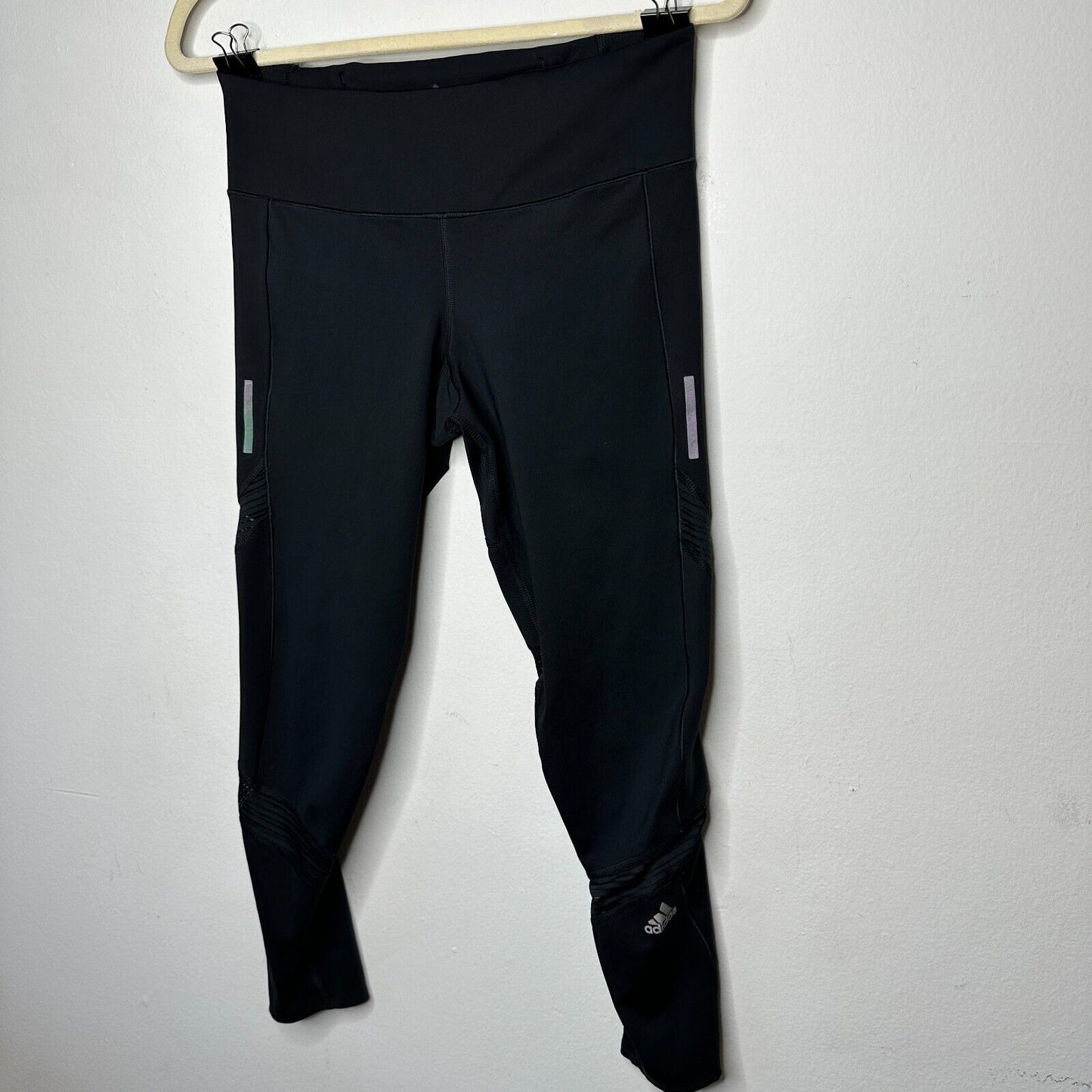 Adidas Mid-Rise Black Running Climacool Aeroready Stretch Pocket Crop Legging SM