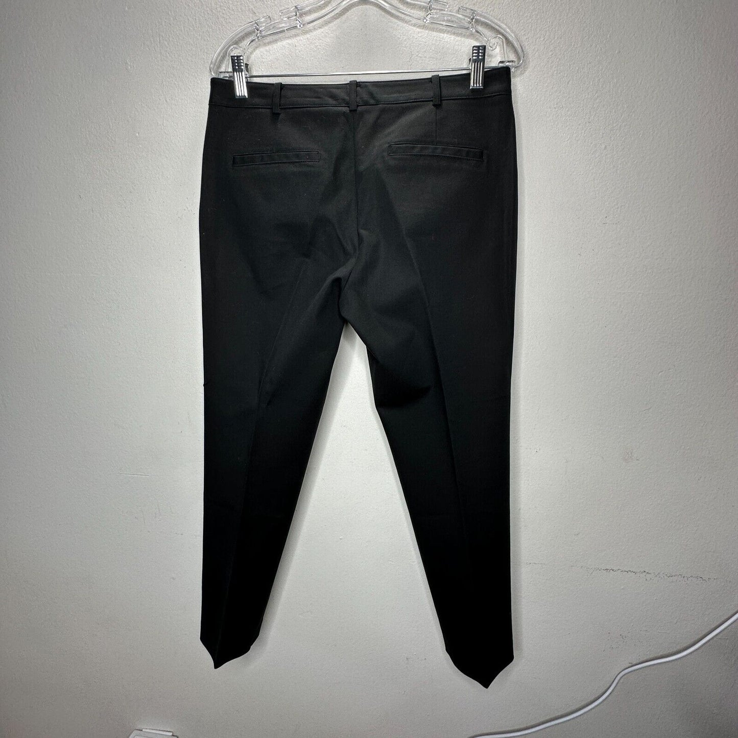 Club Monaco Jet Black Pressed Front Crease Straight Leg Trouser Pant Pockets 8