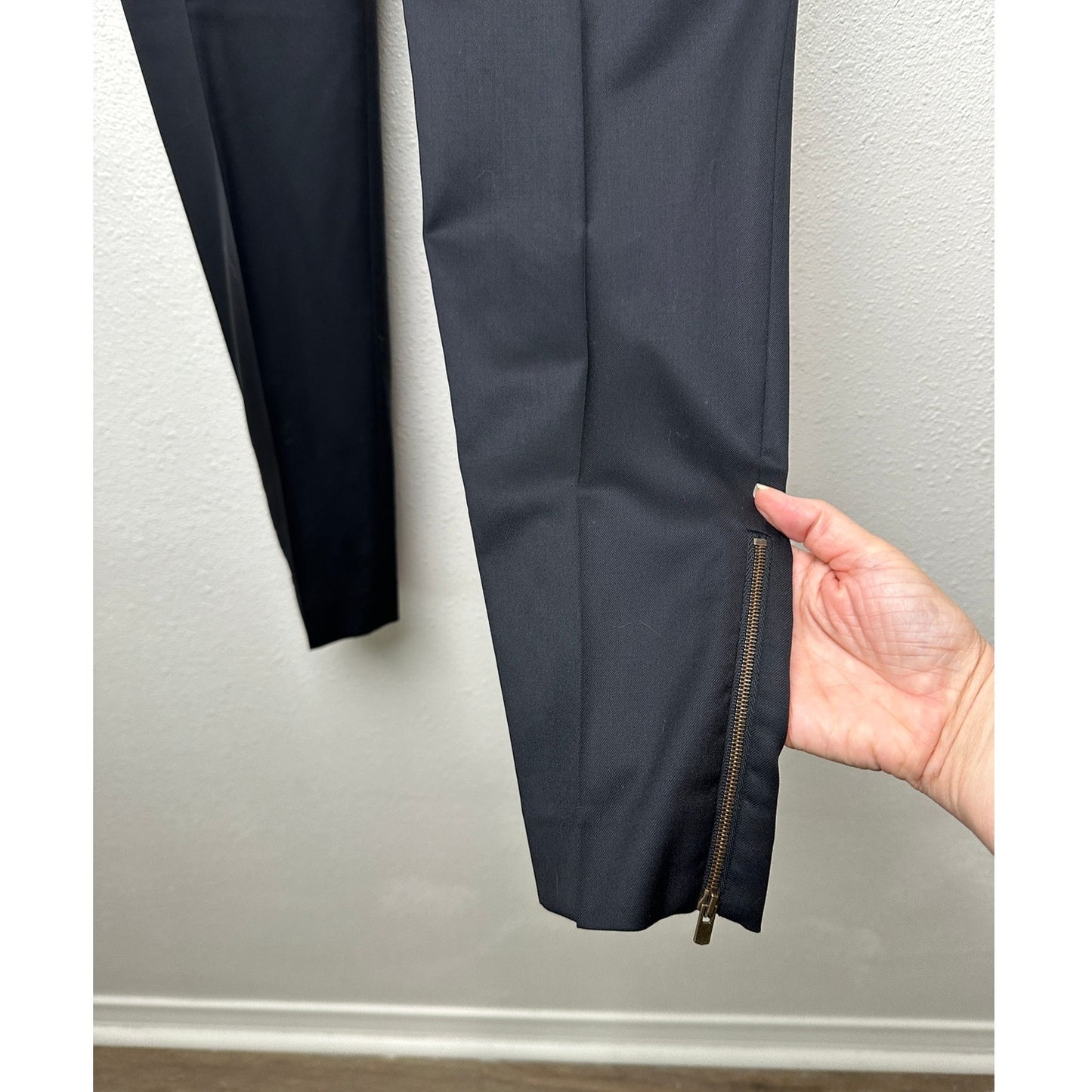 Stella McCartney Black Ankle-Zip Tailored Pants Women Size 6