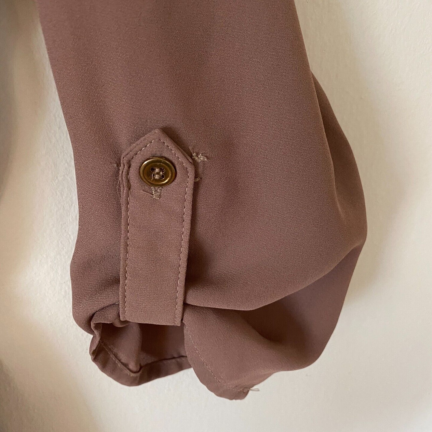 Spoon Milk Chocolate Utility Cinch Waist Tab Sleeve Shirtdress Front Zip S