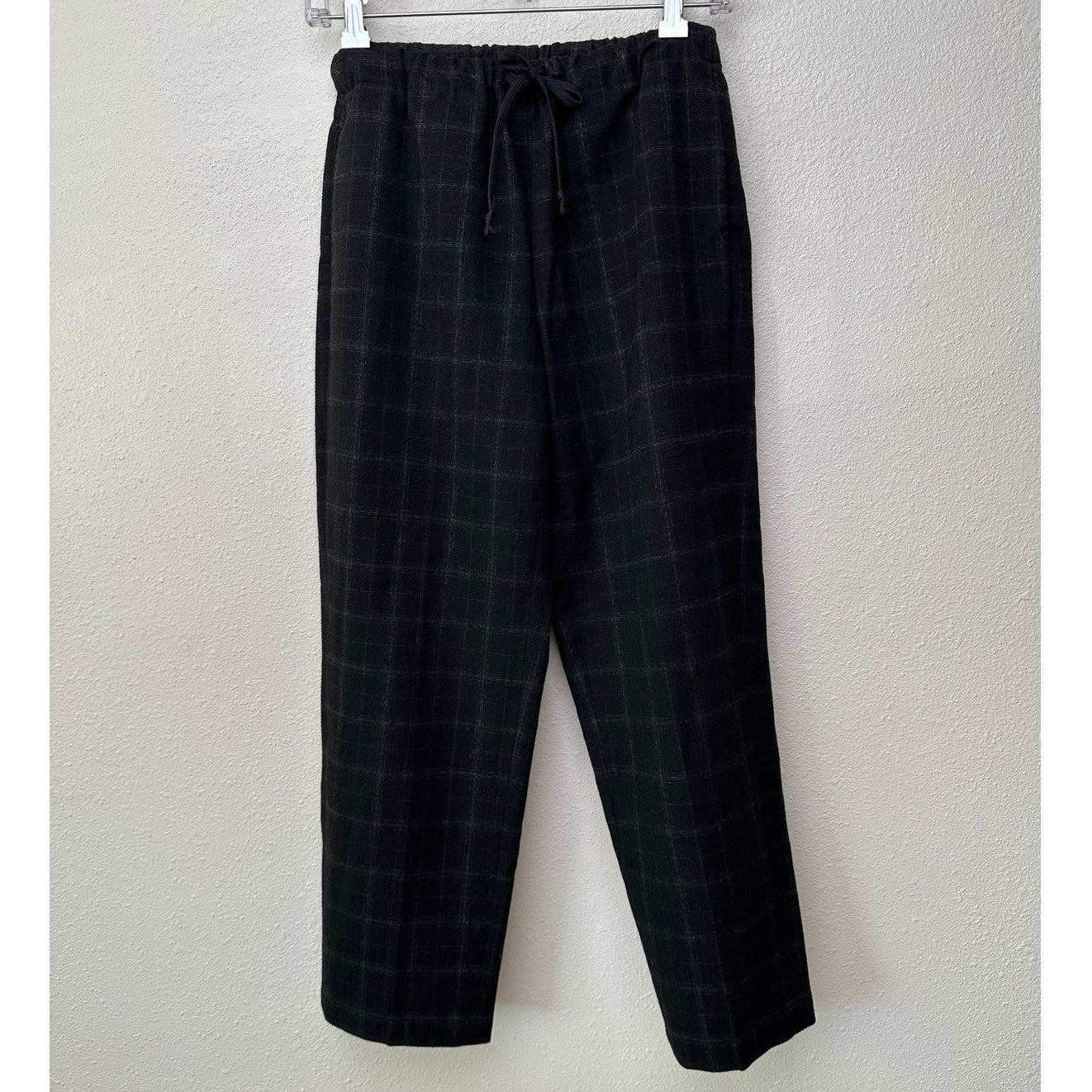 The Group Babaton Women’s Black Plaid Jogger Trousers US XS Drawstring