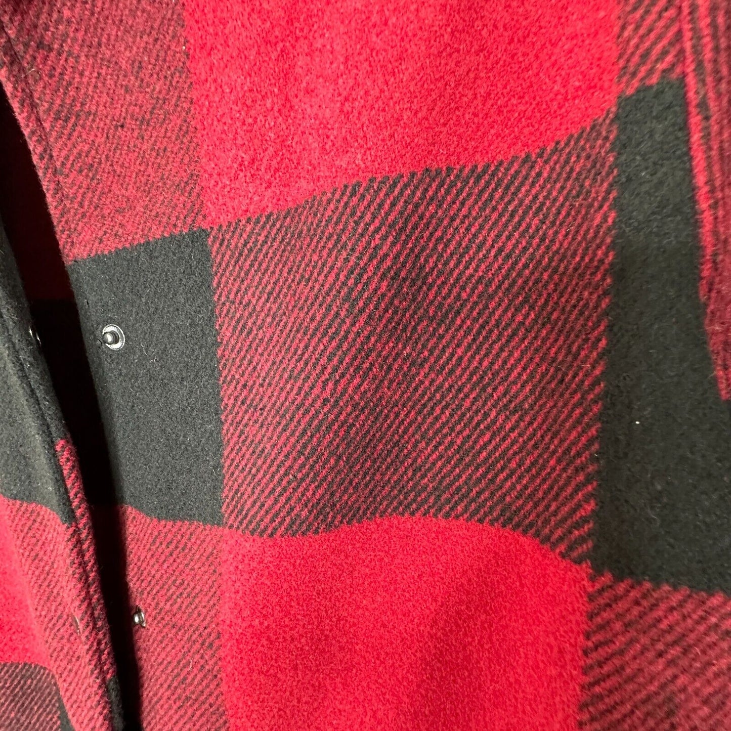 BB Dakota Red Black Buffalo Plaid Snap Front Long Sleeve Shirttail Hem Jacket S