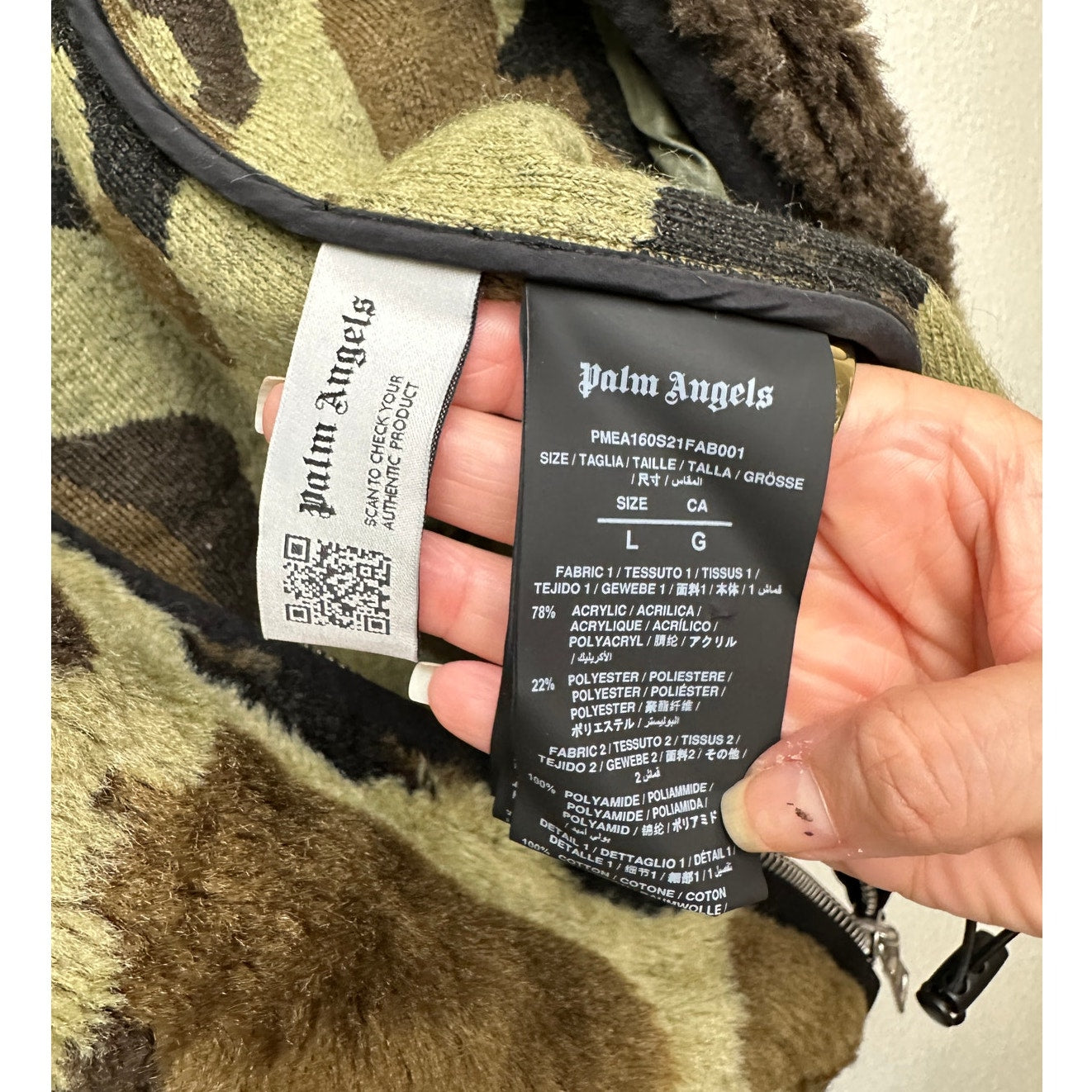 NWOT Palm Angels Records Pile Military Camo Vest Green Men’s L