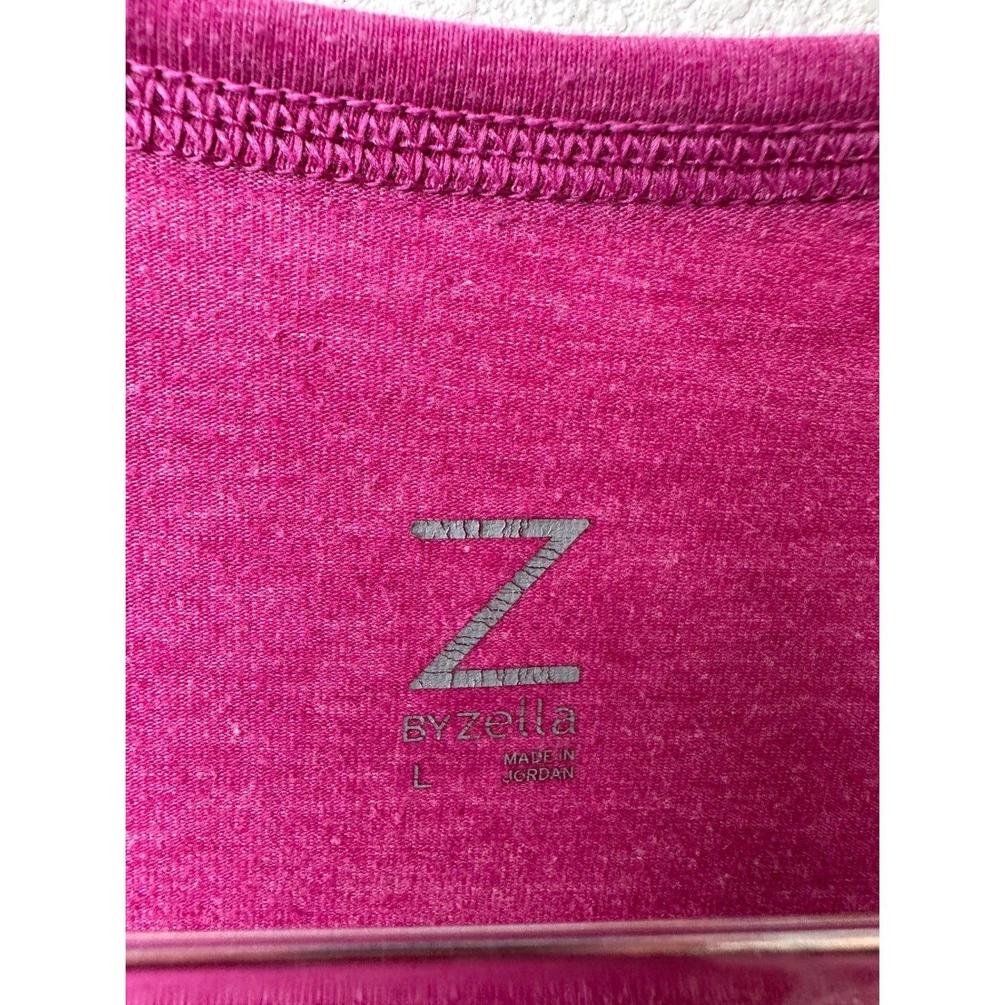 Z by Zella Pink Ruched V Neck Short Sleeve Tee Women US L