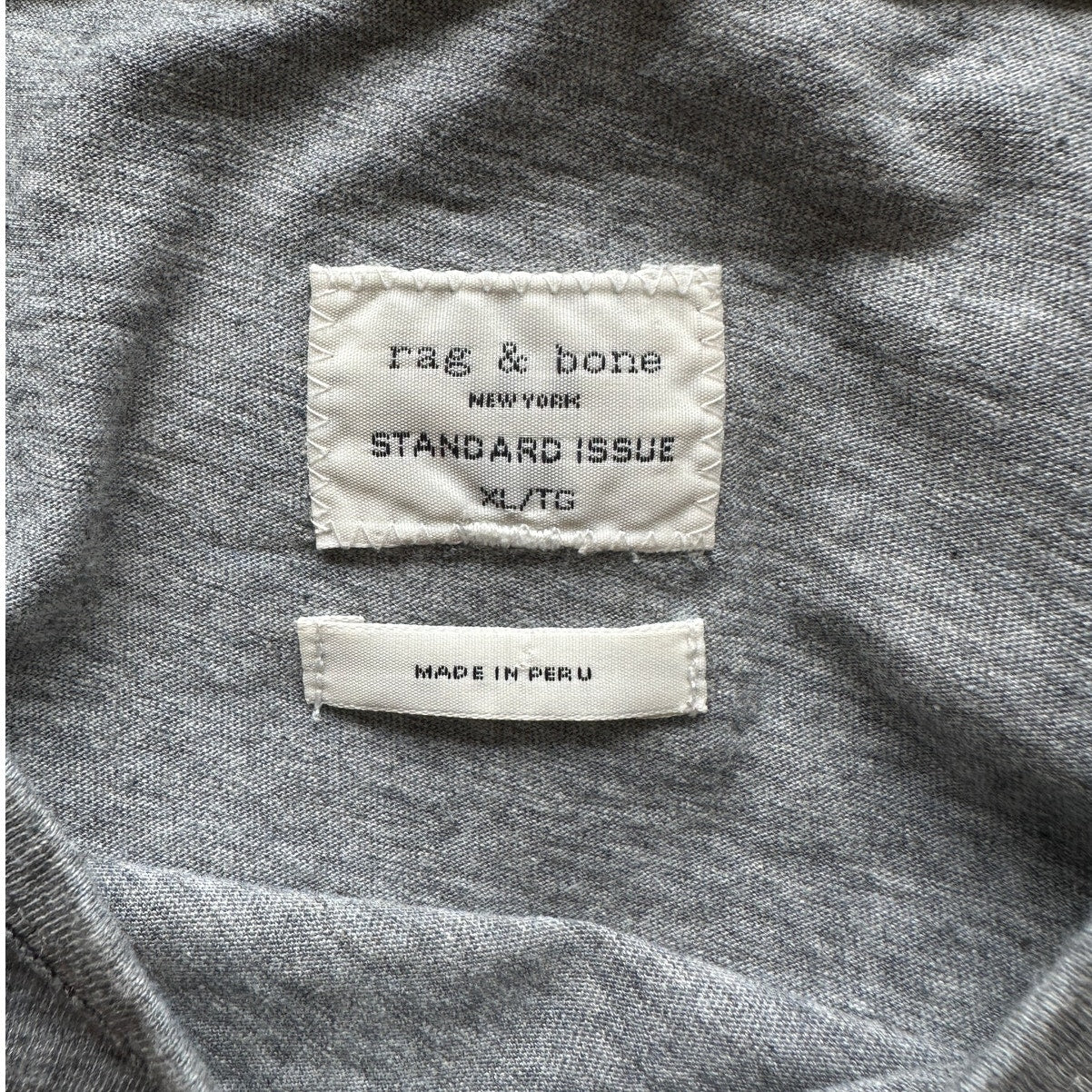 Rag & Bone Heather Gray Cotton Long Sleeve Chest Pocket Crewneck Tee XL