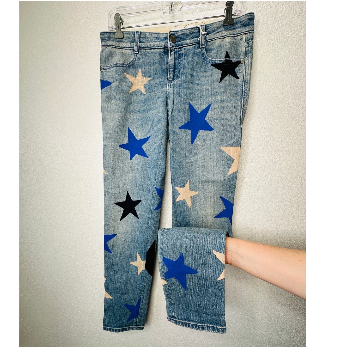 NWT Stella McCartney Blue Star Low Rise Skinny Boyfriend Jeans 29