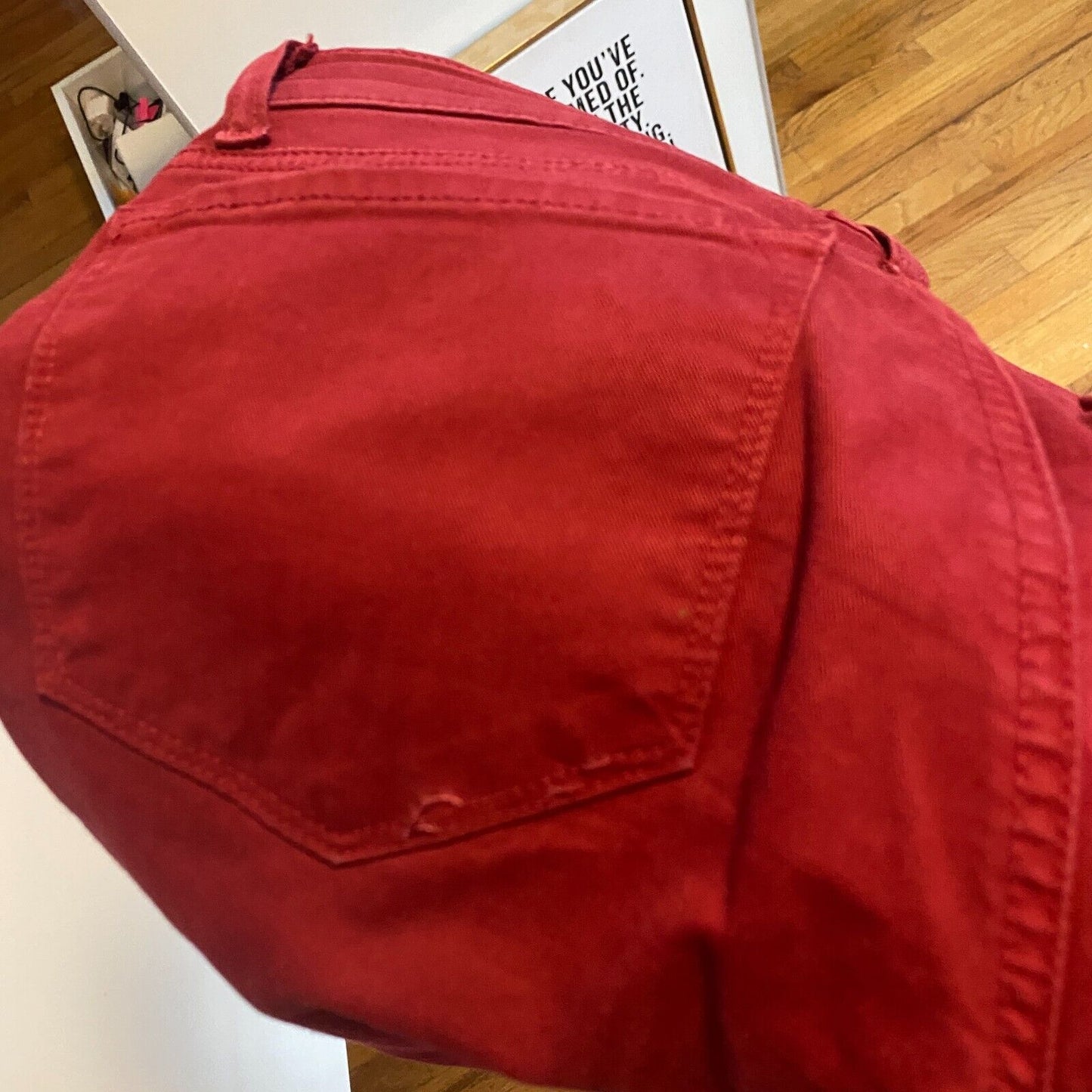 J Brand Black Cherry Red Slight Stretch Mid-Rise Skinny Leg Denim Jeans 27