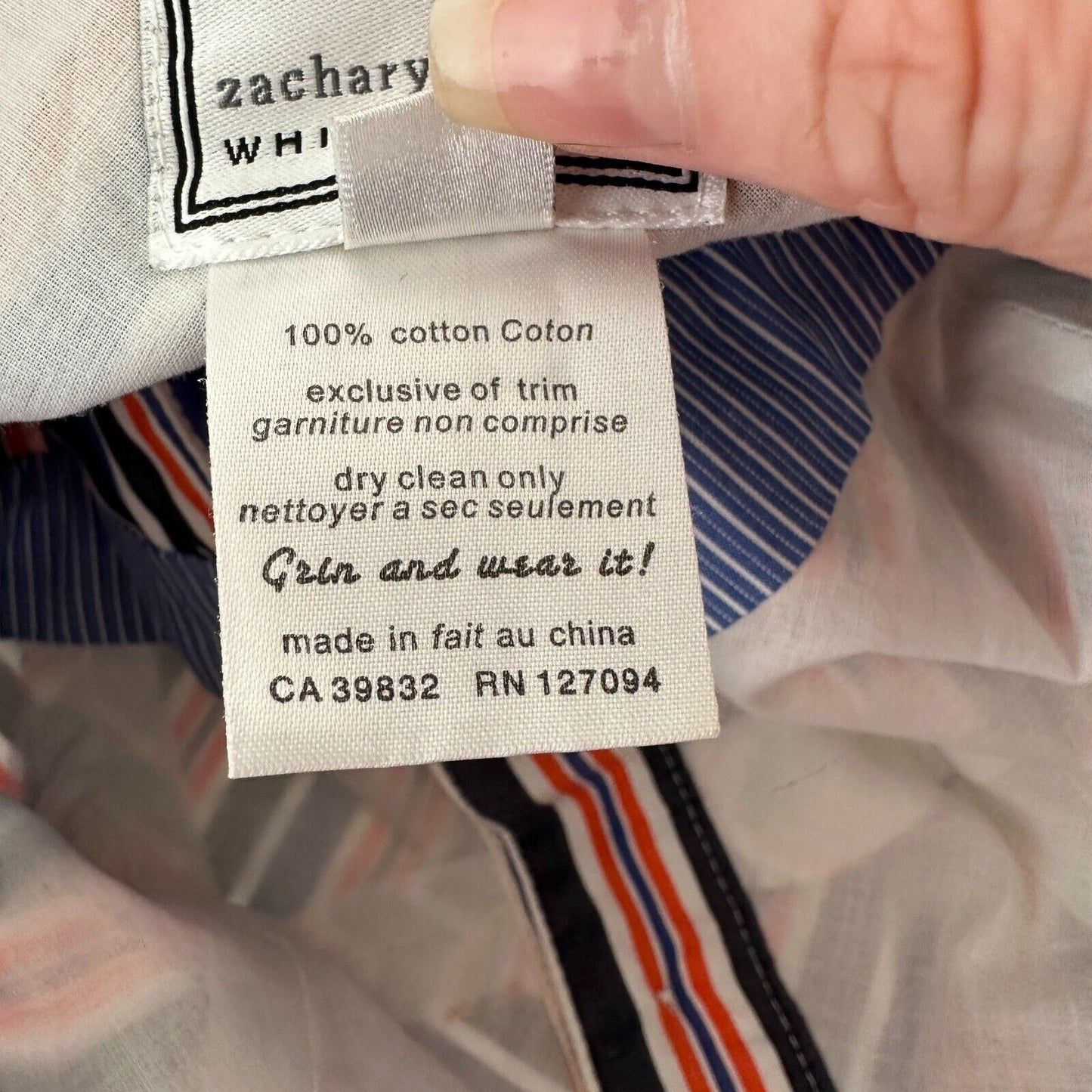 Zachary's Smile Blue White Orange Stripe Spaghetti Strap Button Sun Dress 6