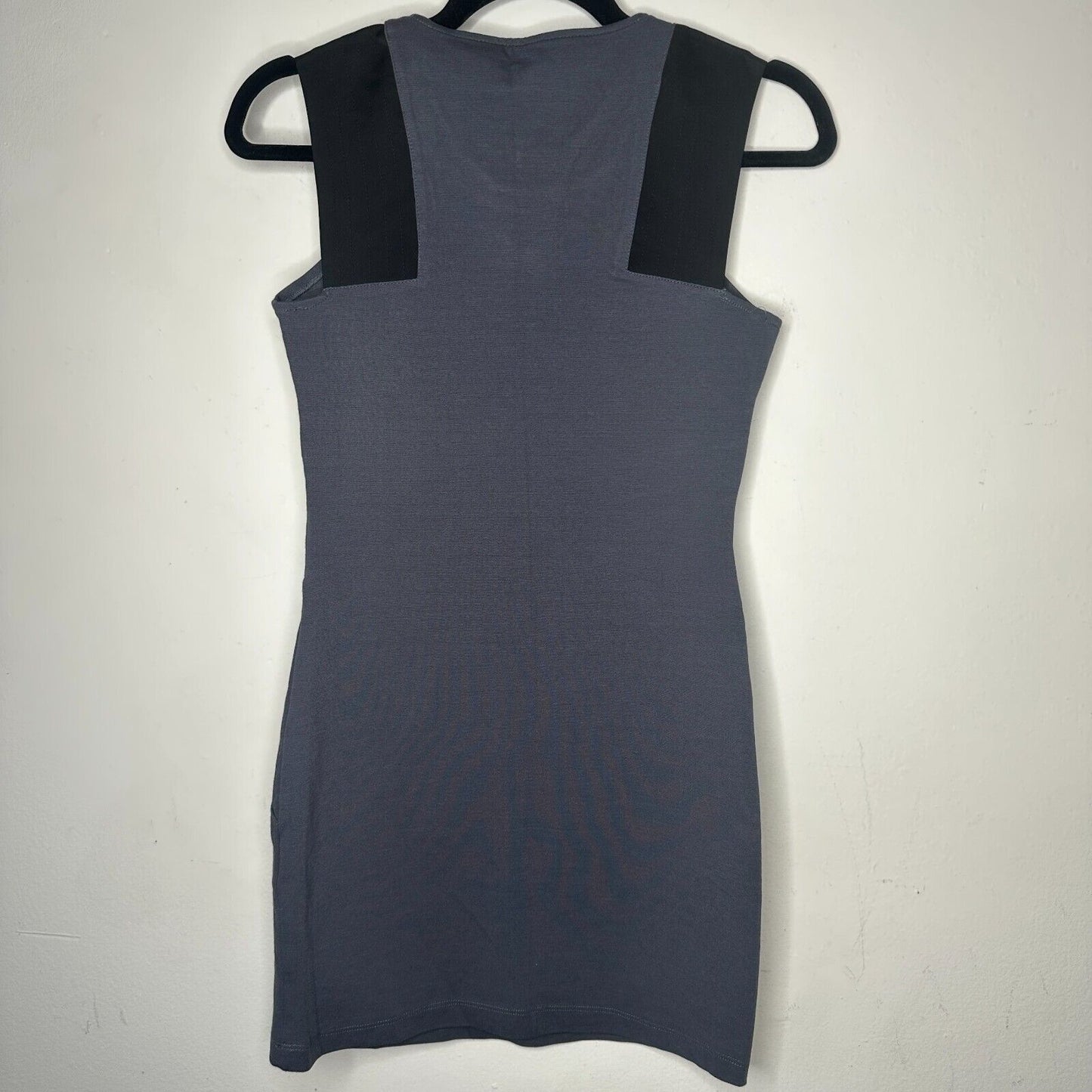 NWT Lime Black Blue Sleeveless Thick Bodycon Mini Dress Colorblock Zipper Small