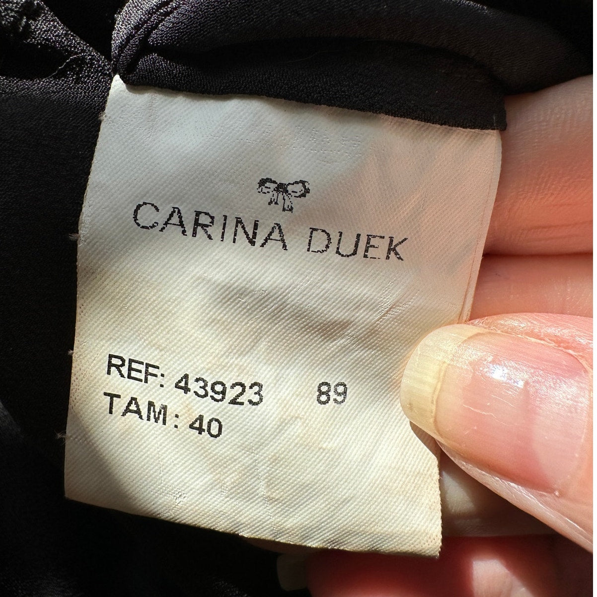 Carina Duek Black Peach Polka Dot Heart Vneck Tiered Ruffle Mini 40 / S