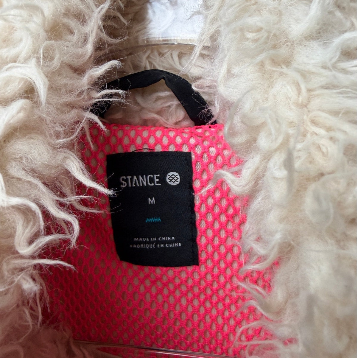 Stance Cream Sherpa Fuzzy Snap Button Pullover Jacket Size M