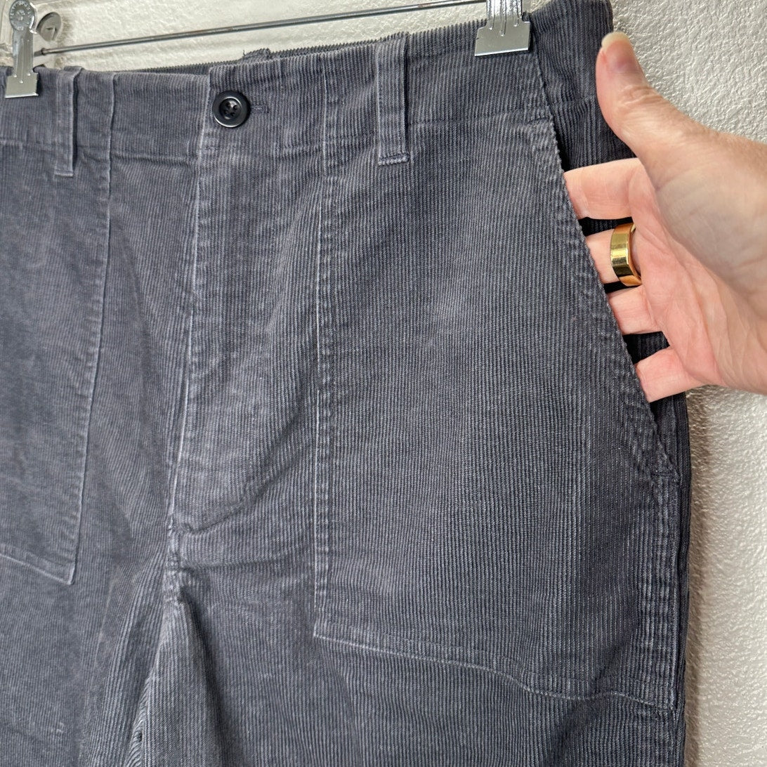 Jenni Kayne Gray High Waist Stretch Corduroy Ranger Trouser Pants 8