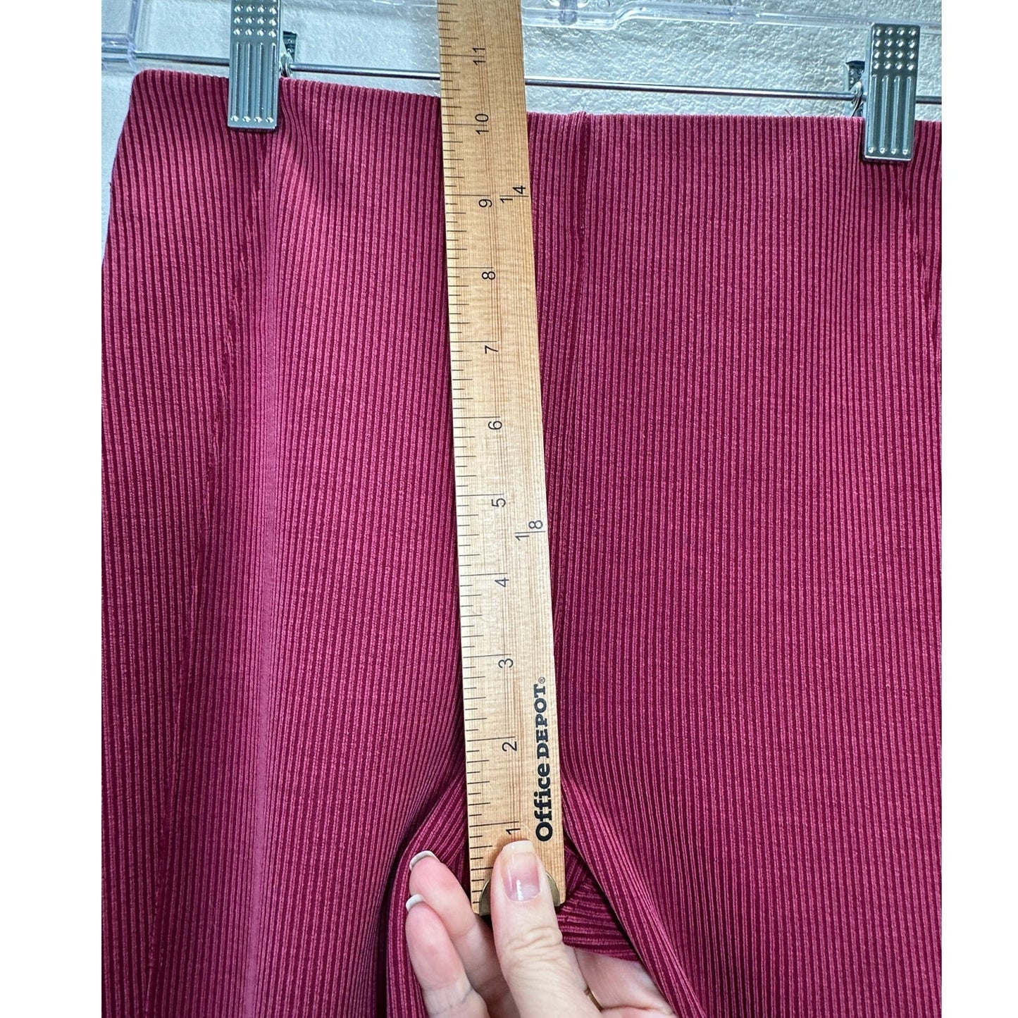 Lululemon Dark Pink Pomegranate Brushed Softstreme Ribbed Zip Flared Pant 4