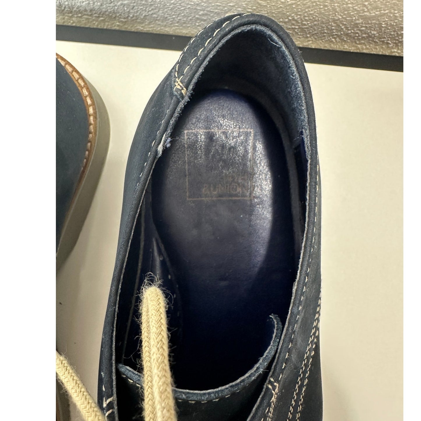 14th & Union Marine Blue Nubuck & Gray Tie Oxford Shoes 9.5