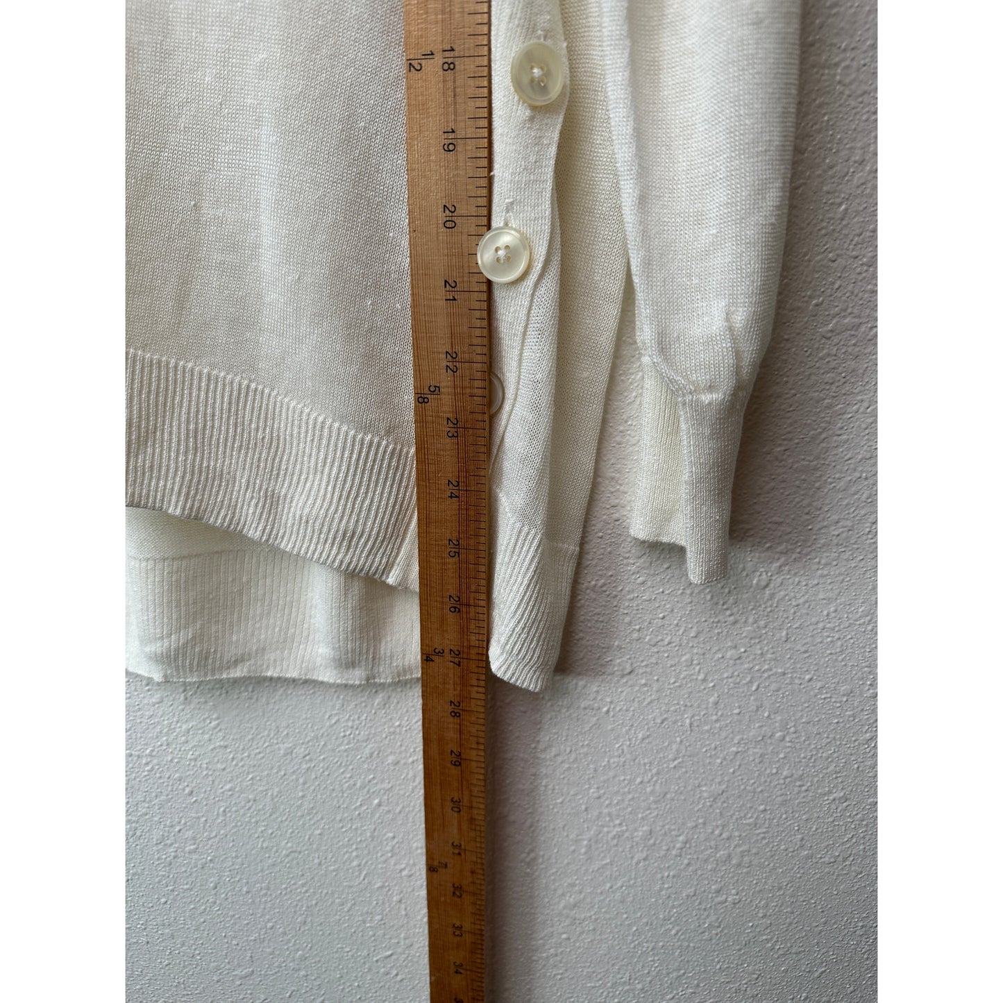 NWT J Crew Linen Blend V-Neck Sweater Ivory Women's US L