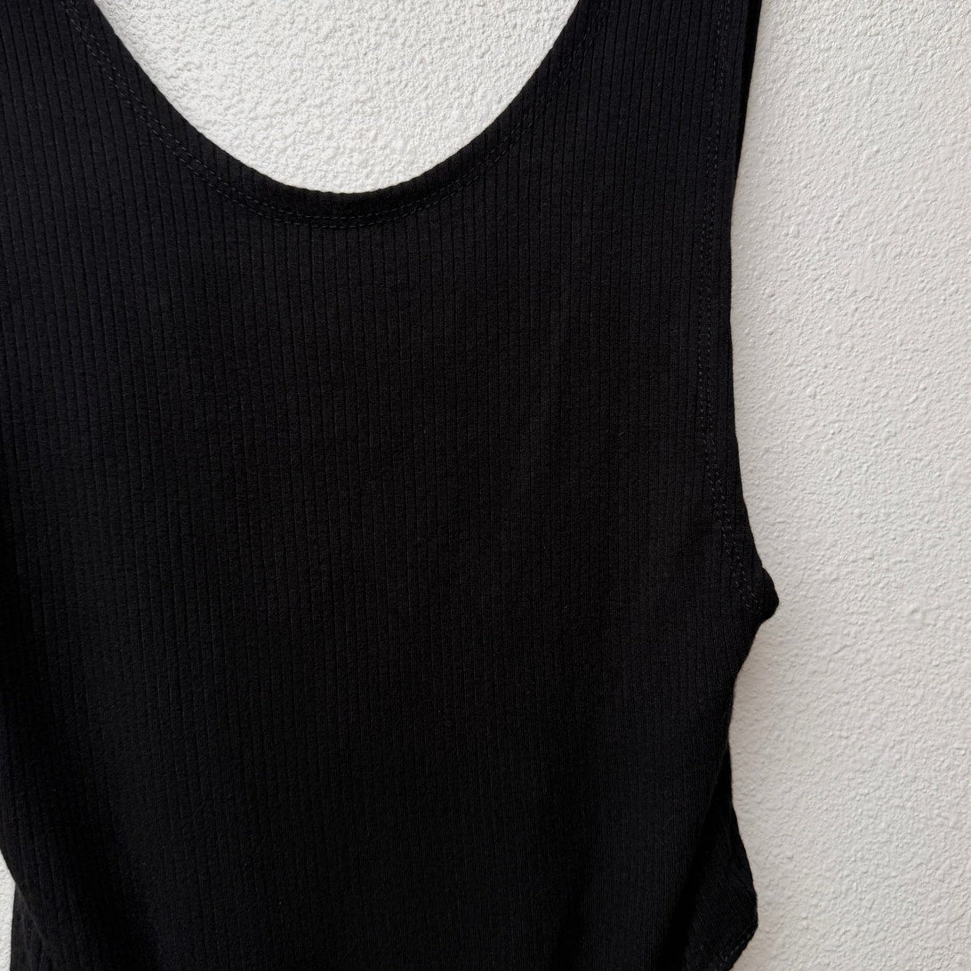 Fashion Nova Black Ribbed Low Back Sleeveless Bodysuit Size M