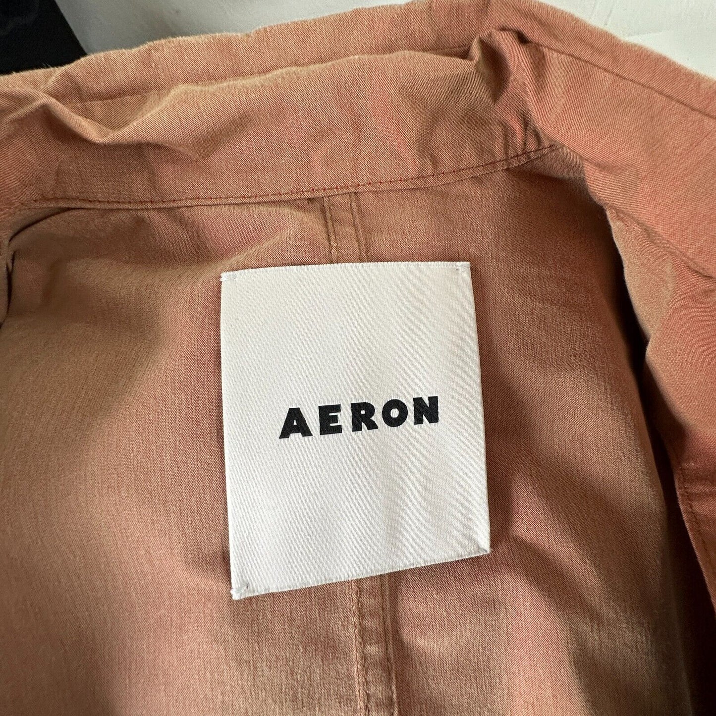 Aeron Delray Dusty Peach Iridescent Sleeveless Button Trench Coat Welt Pockets
