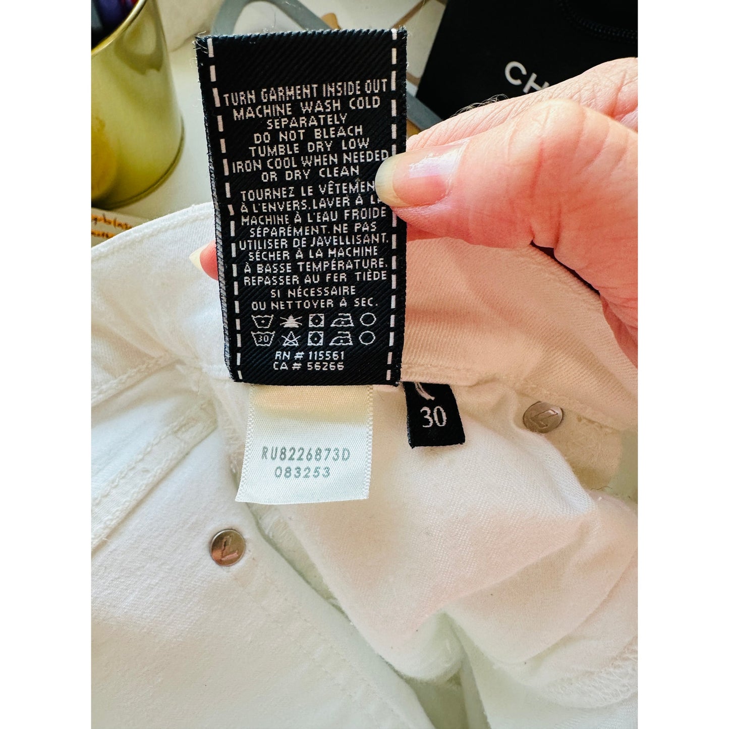 7 For All Mankind White Distressed Raw Hem Gwenevere Jeans 30