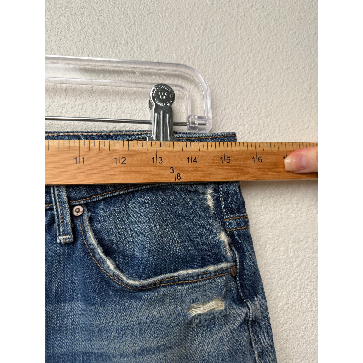 Mother Nomad Crop Fray Jeans Blue Womens 26