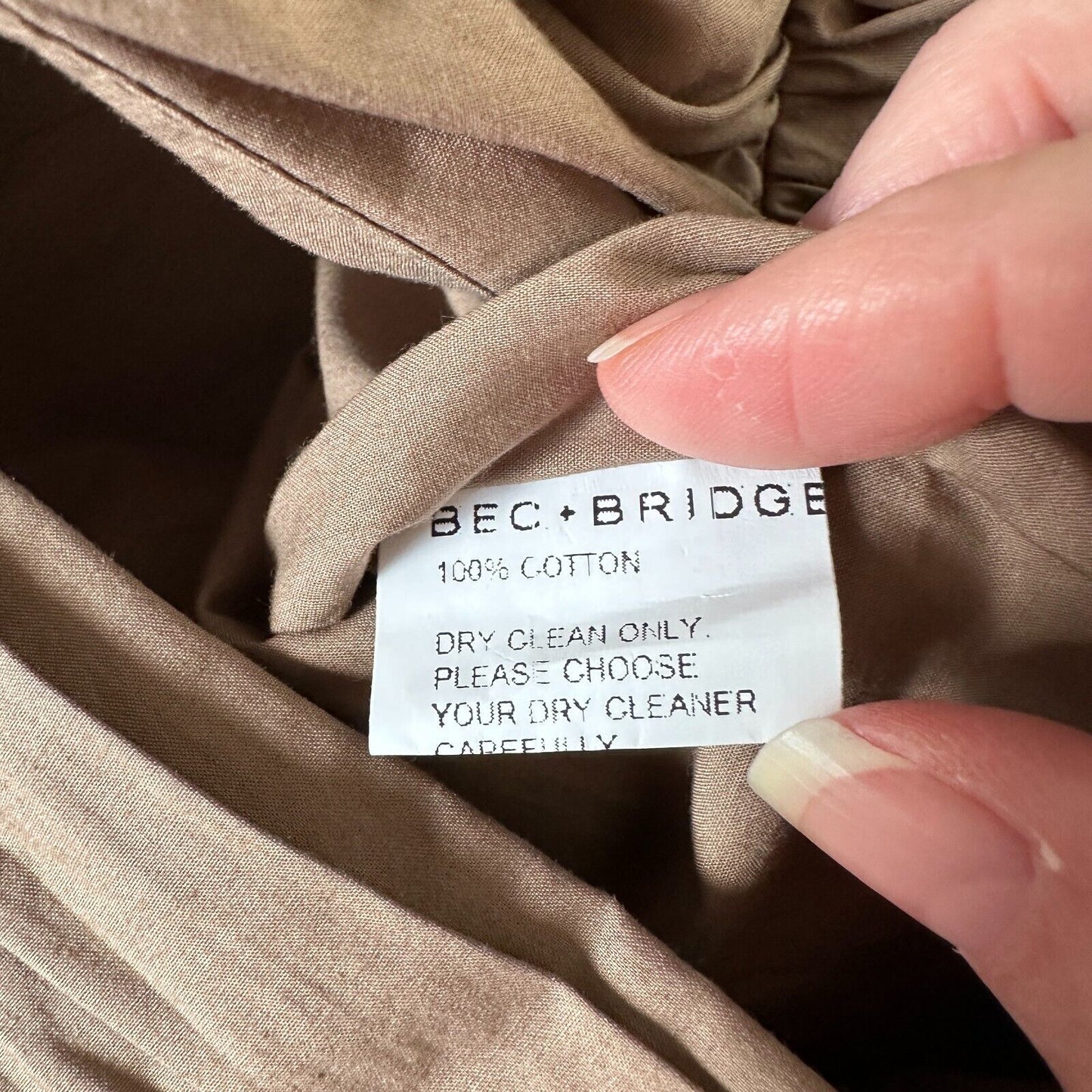 NWT BEC + BRIDGE 2-Piece Mocha Sweetheart Neck Bandeau & Pleat Gathered Skirt 2