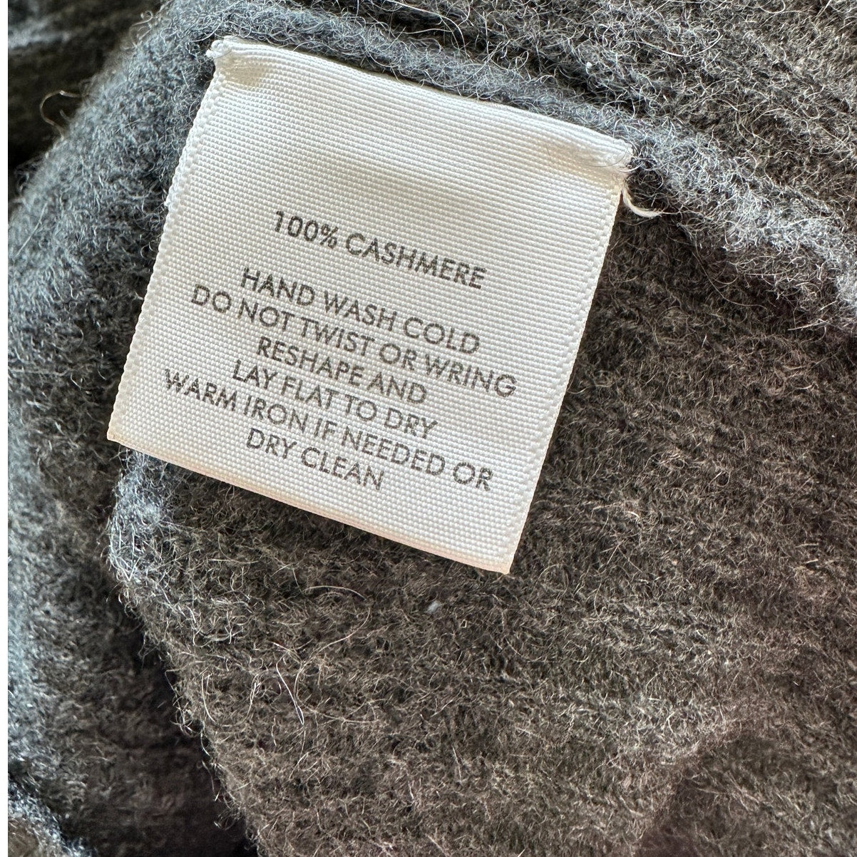 White + Warren Gray Recycled Cashmere Ribbed Button Boyfriend Cardigan S