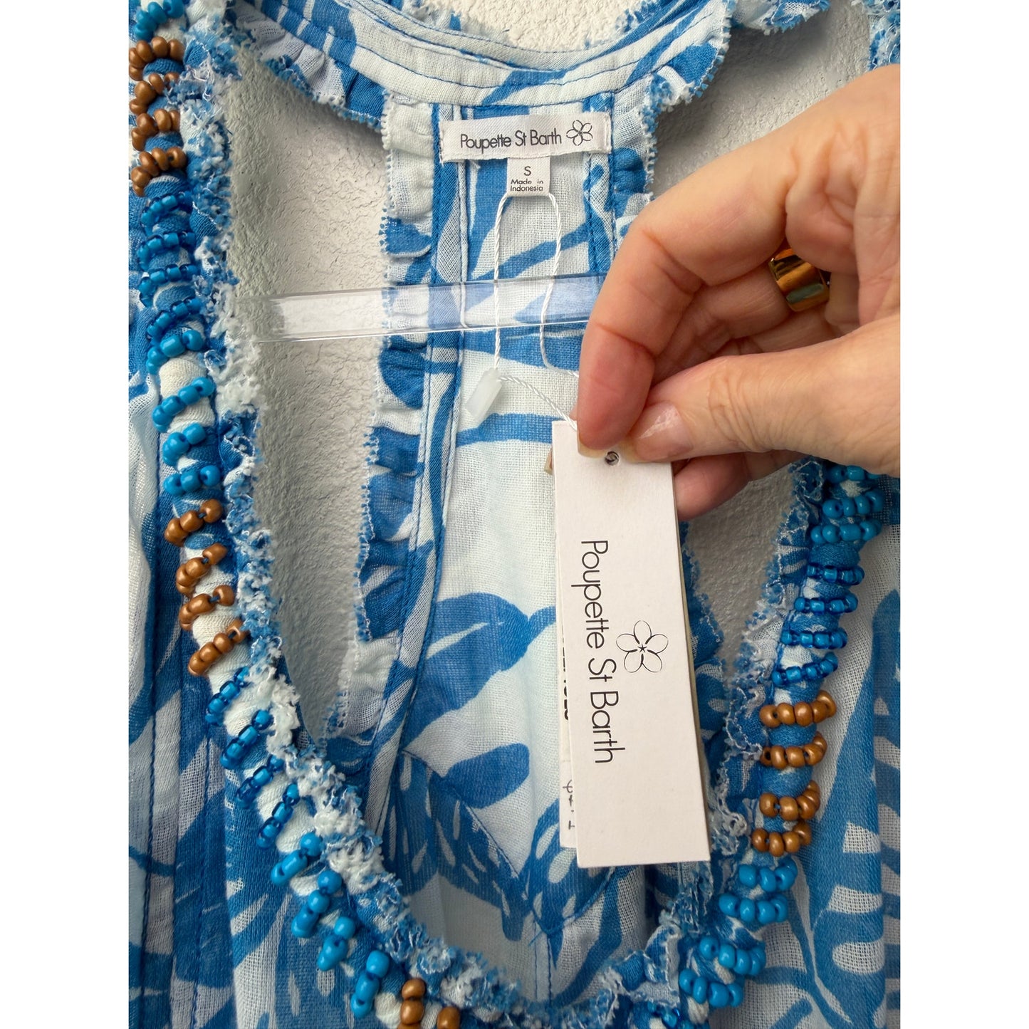 NWT Poupette St Barth Blue Womens S Maxi Dress
