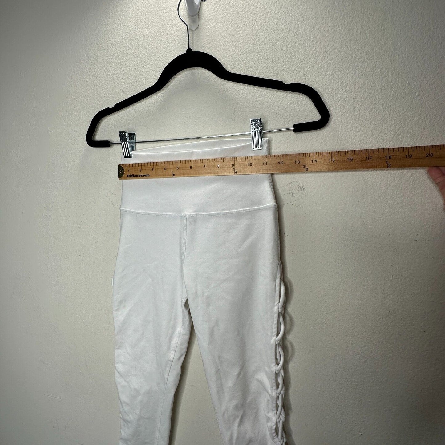Alo White Interlace Legging High Waisted Lace-Up Detail on Sides Yoga Pant XS