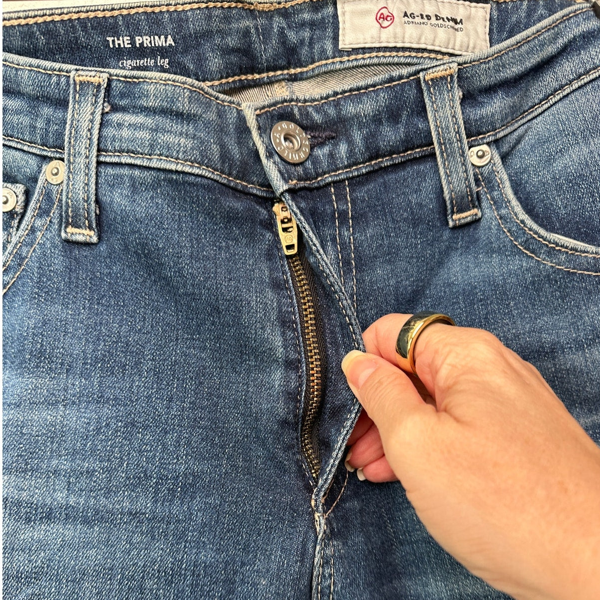 AG Prima Jeans Medium Light Wash Womens US 30R Cigarette