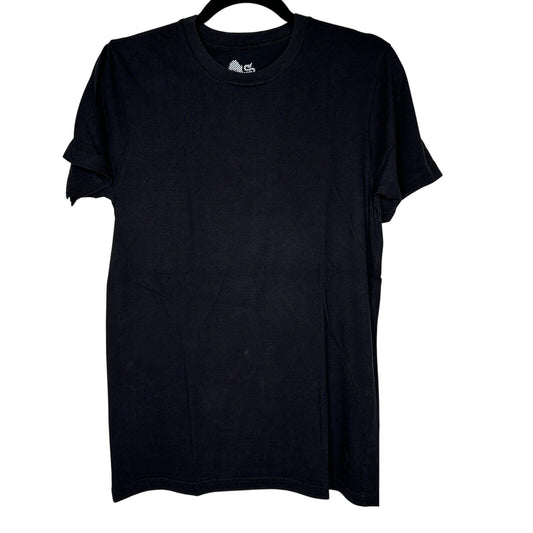 Singhalife Solid Black Short Sleeve Round Neck Tee Embroidered Logo Med
