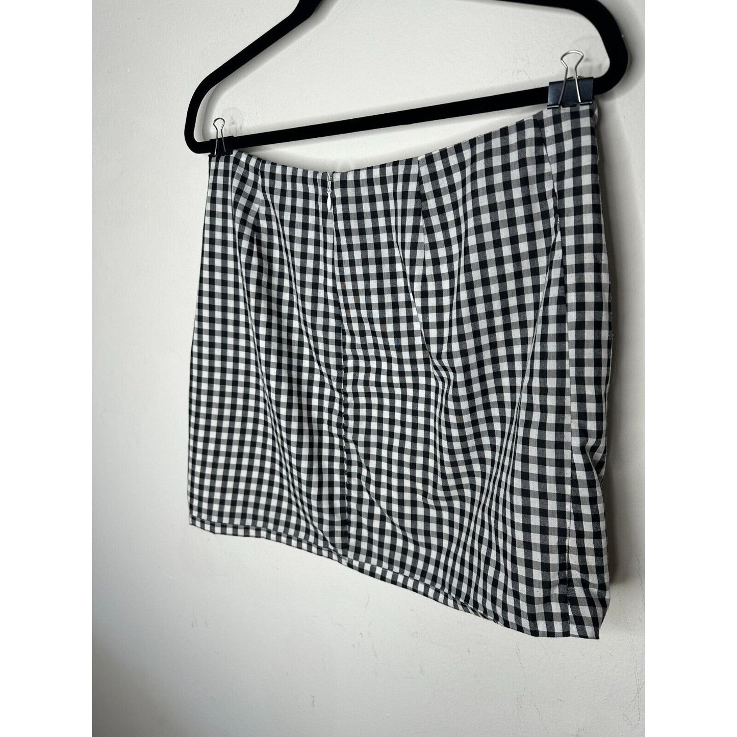 LOVERS + Friends Sassy Lisa Gingham Black White Check Ruffle Mini Skirt Large