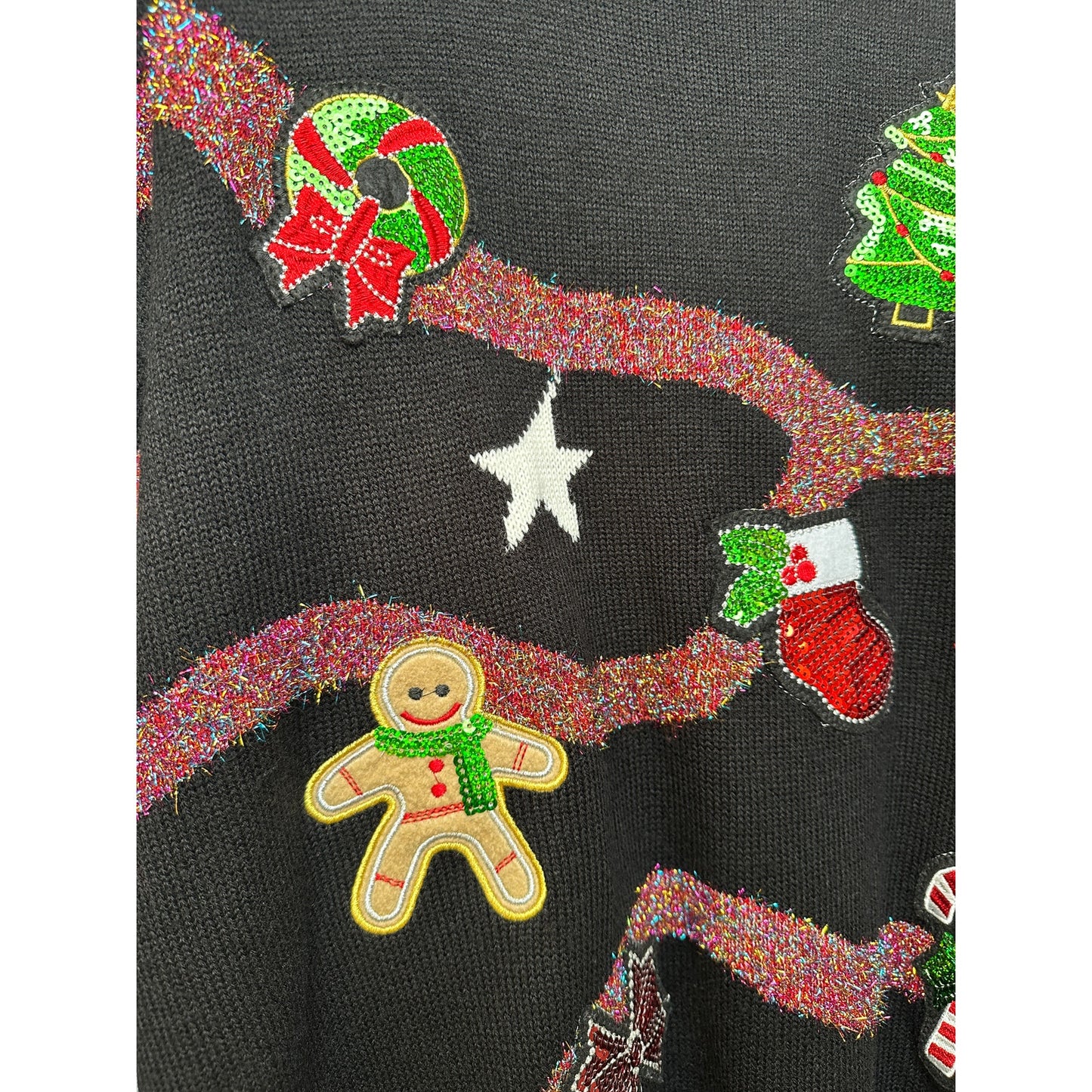 Forever 21 Plus 2X Black Sequin Ugly Christmas Sweater Dress