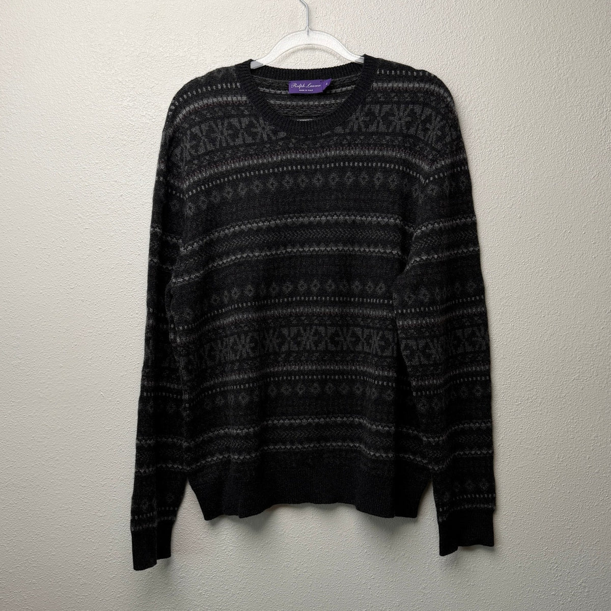Ralph Lauren Purple Label Gray Cashmere Sweater Men XL