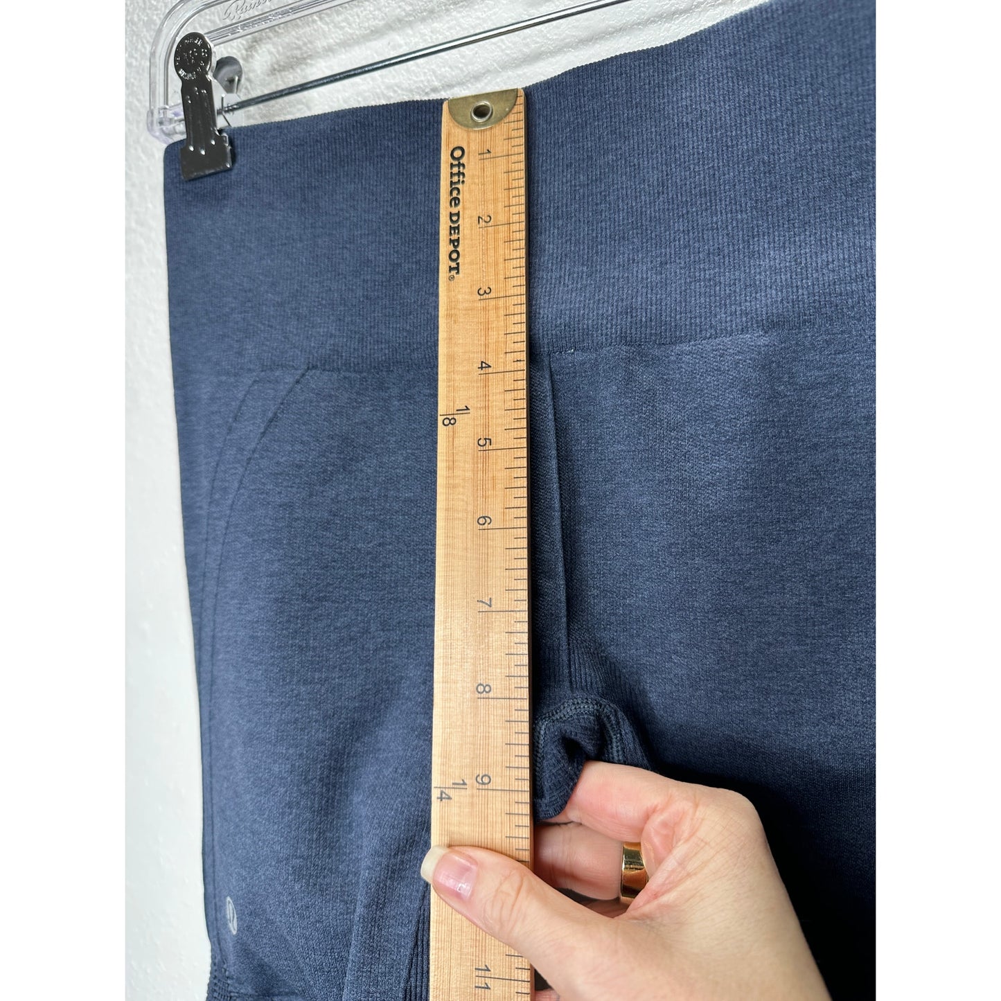 Lululemon In The FLow Slate Blue Gray Side Ruche Crop Yoga Pant 8