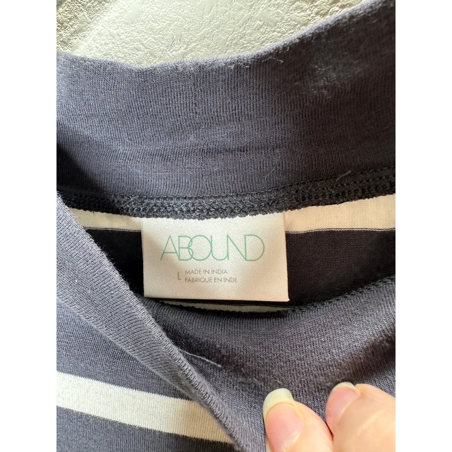 Abound Gray & White Stripe Sleeveless Mock Neck Bodysuit L