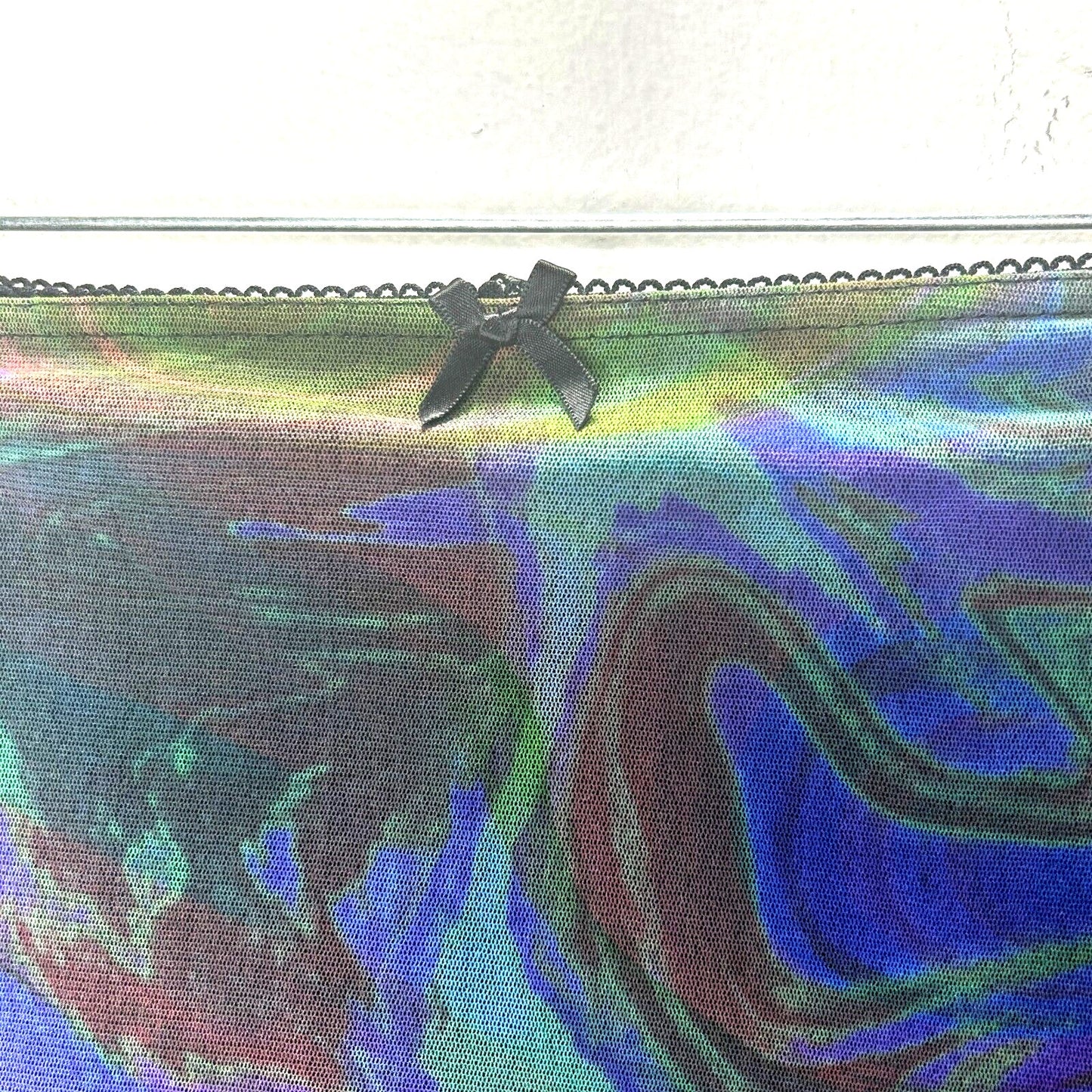 Urban Outfitters Purple & Green 60s Swirl Print Stretch Mini Skirt