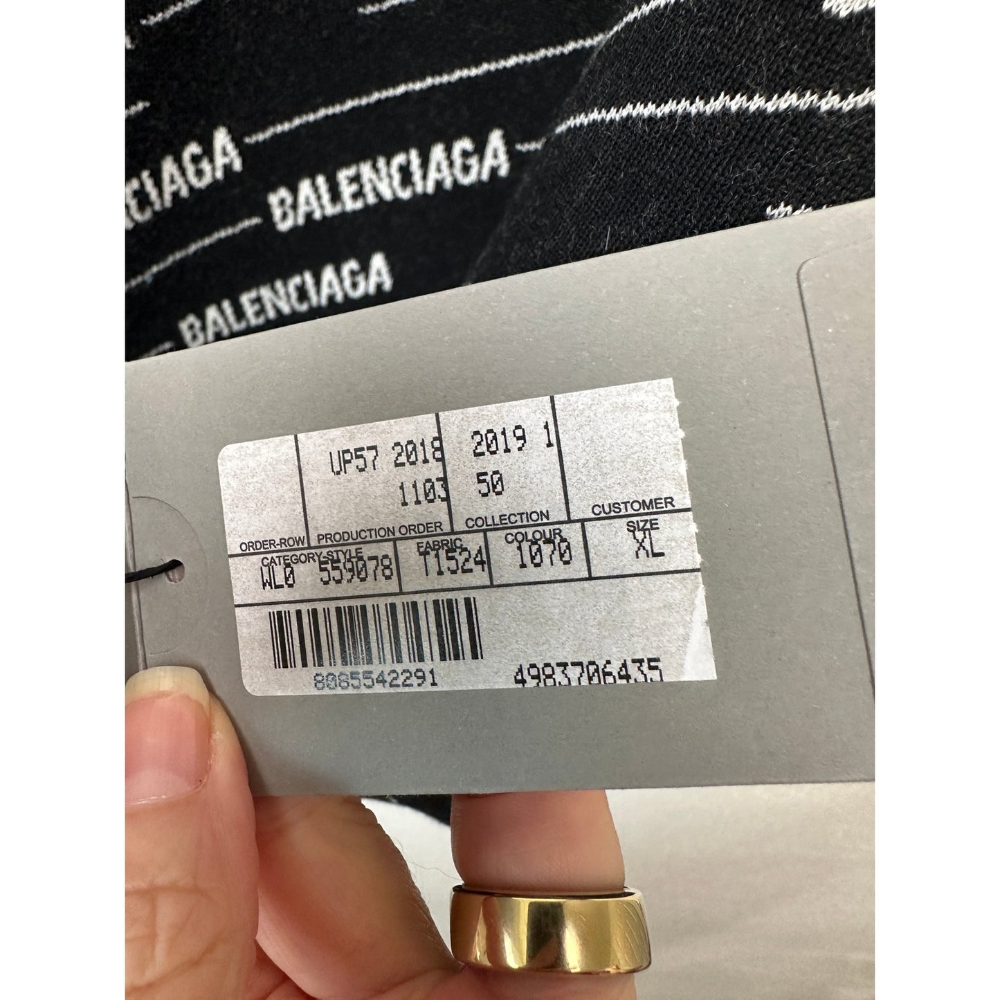 NWT Balenciaga Logo Intarsia Wool-Blend Sweater Black Men's XL