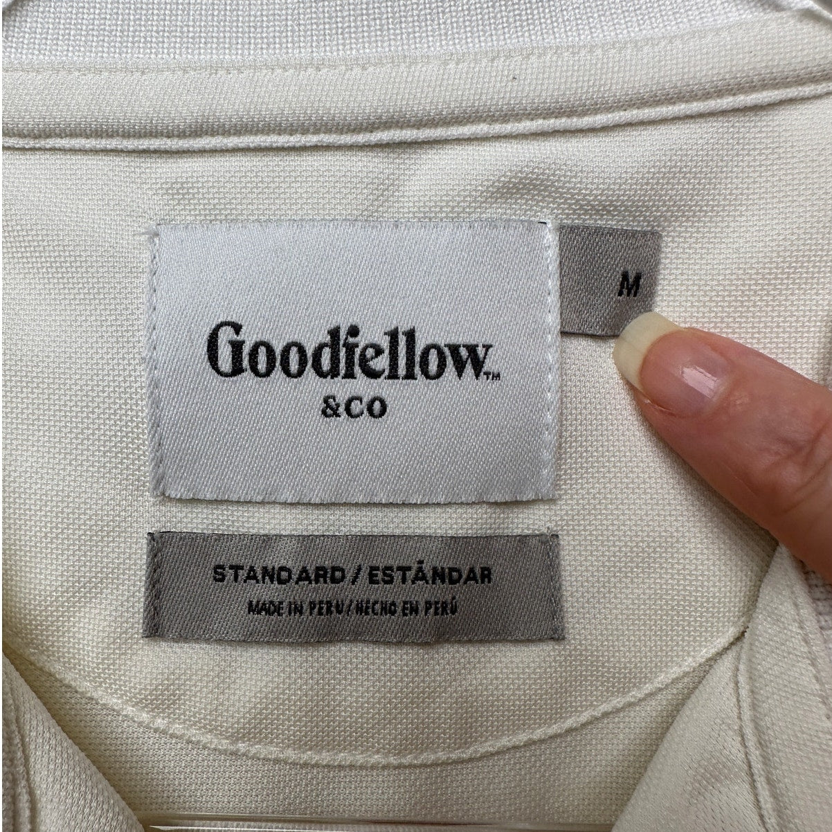 Goodfellow White Polo Shirt Men’s Size M Short Sleeve