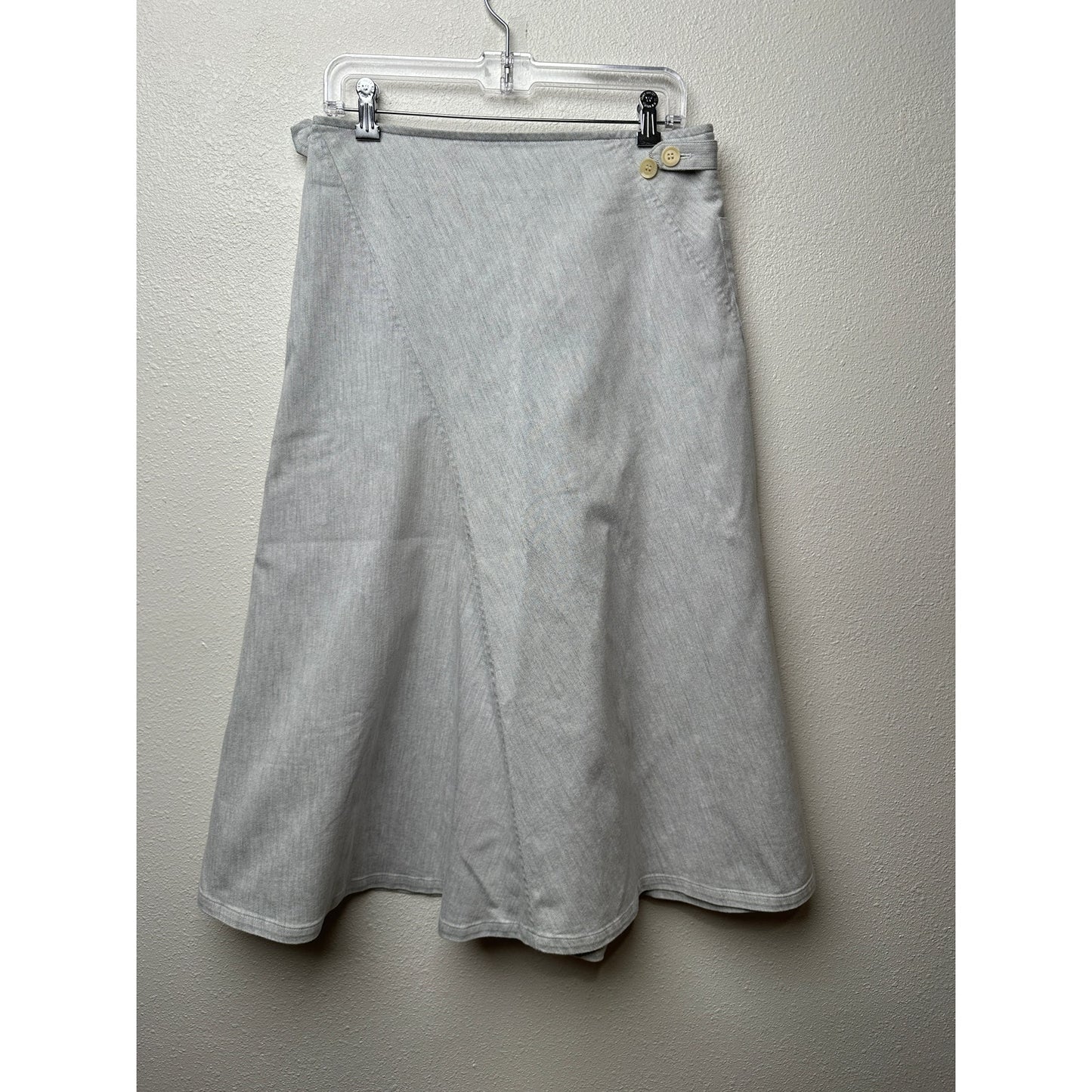 Y's Skirt Gray Womens US S Wrap Midi