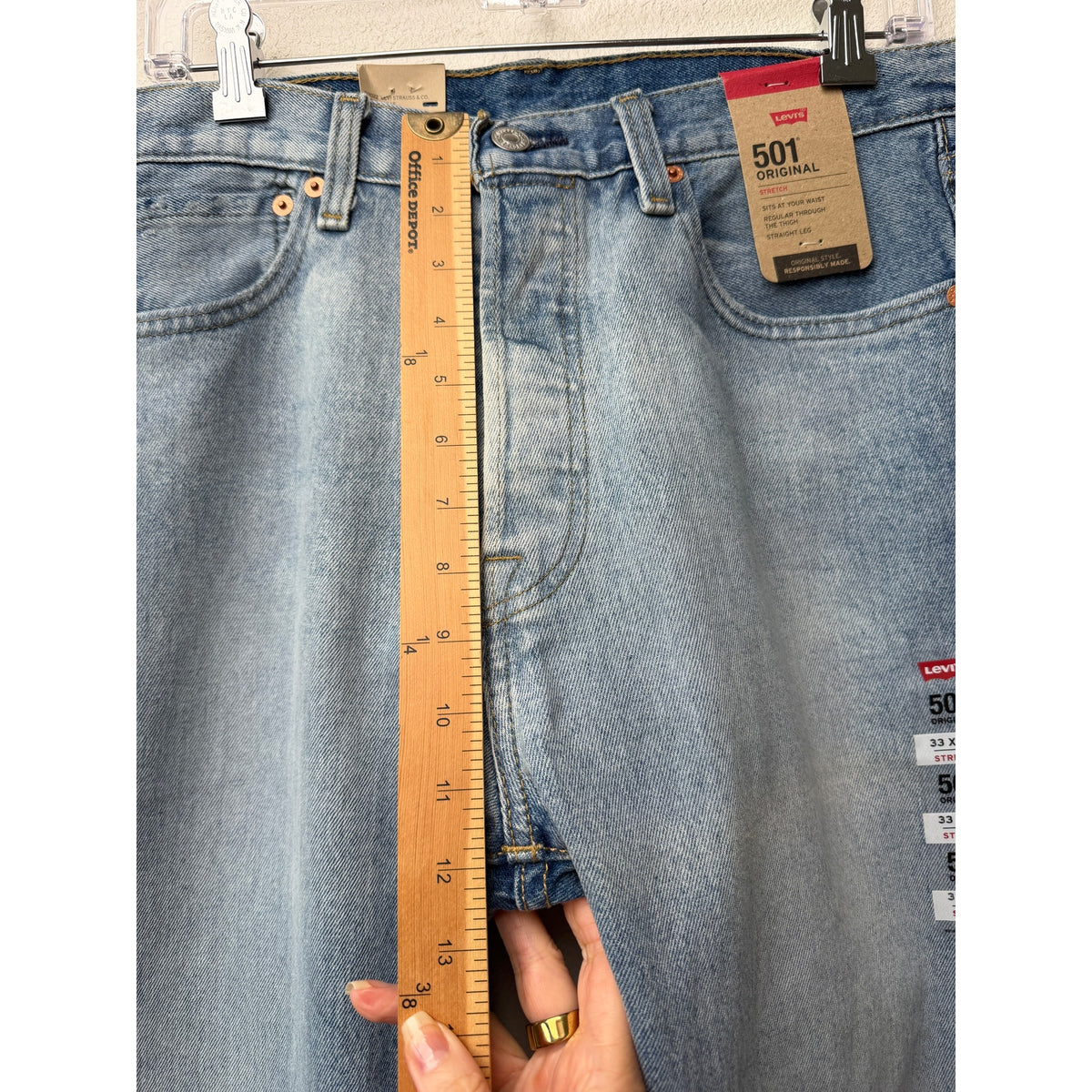 NWT Levi's 501 Light Wash Men's Jeans 33x34 Stretch