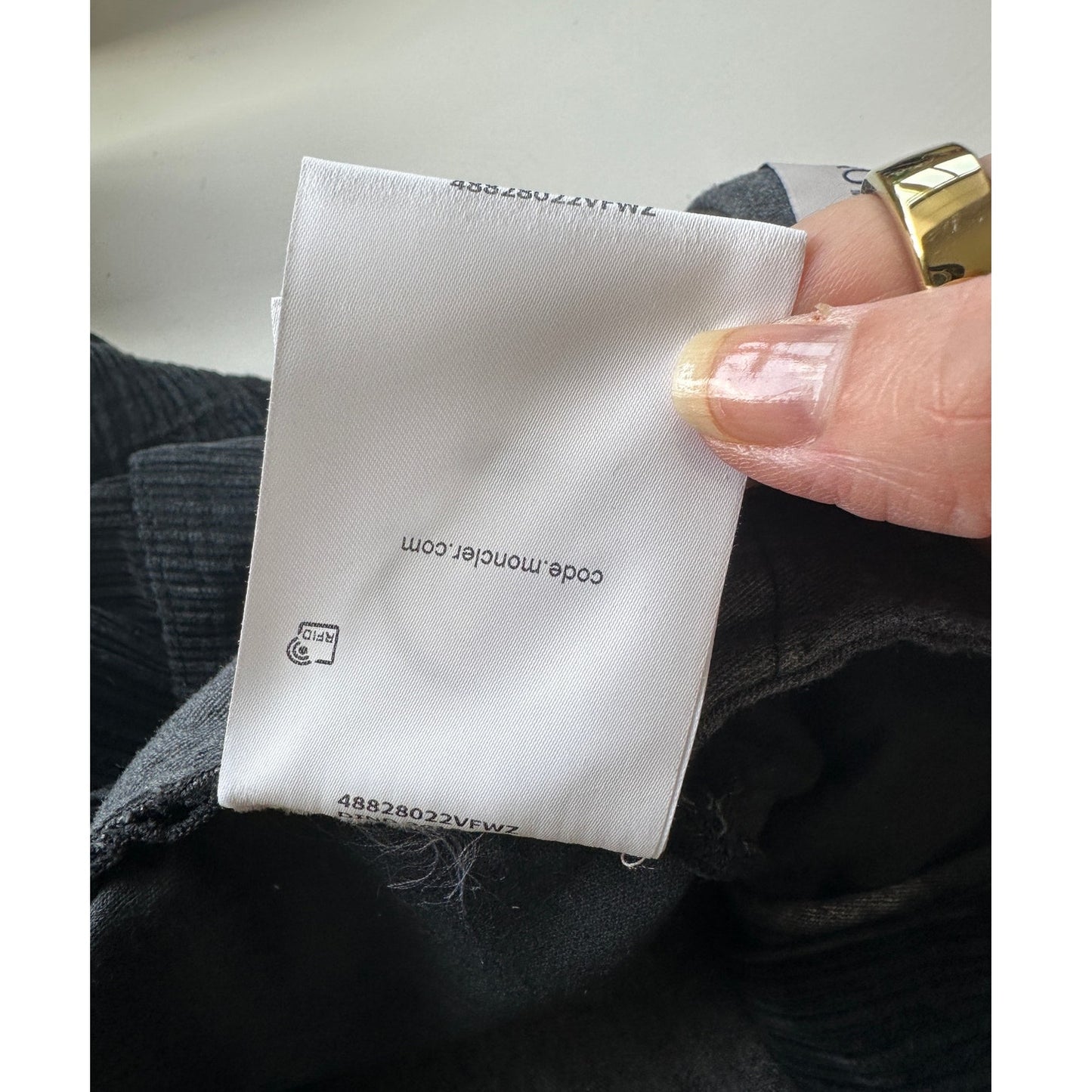 NWT Moncler 7 Fragment Corduroy Pants Black Men’s 48 Side Code Print