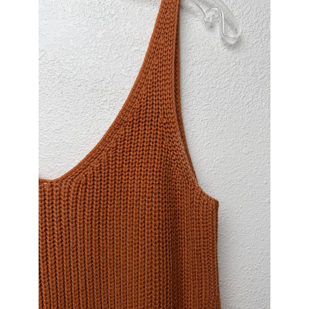 Intermix Rust Orange Ribbed Knit Tank Women S