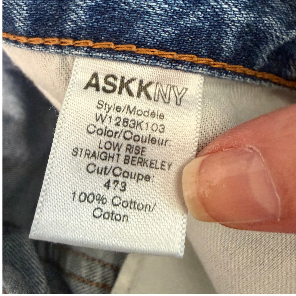 ASKK NY Berkeley Low Rise Straight Jeans Raw Hem Women's US 29