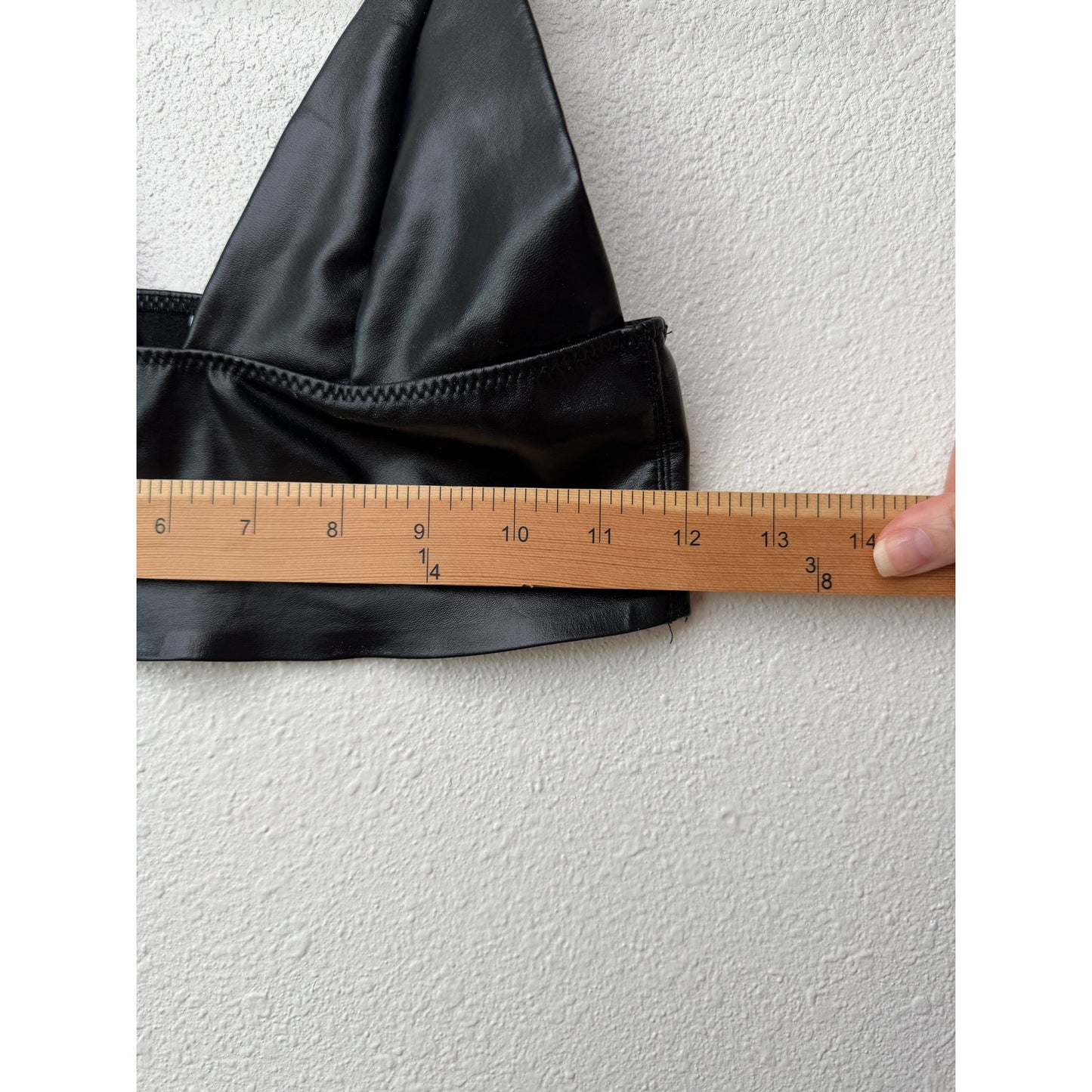 Black Faux Leather Triangle Bralette Women S