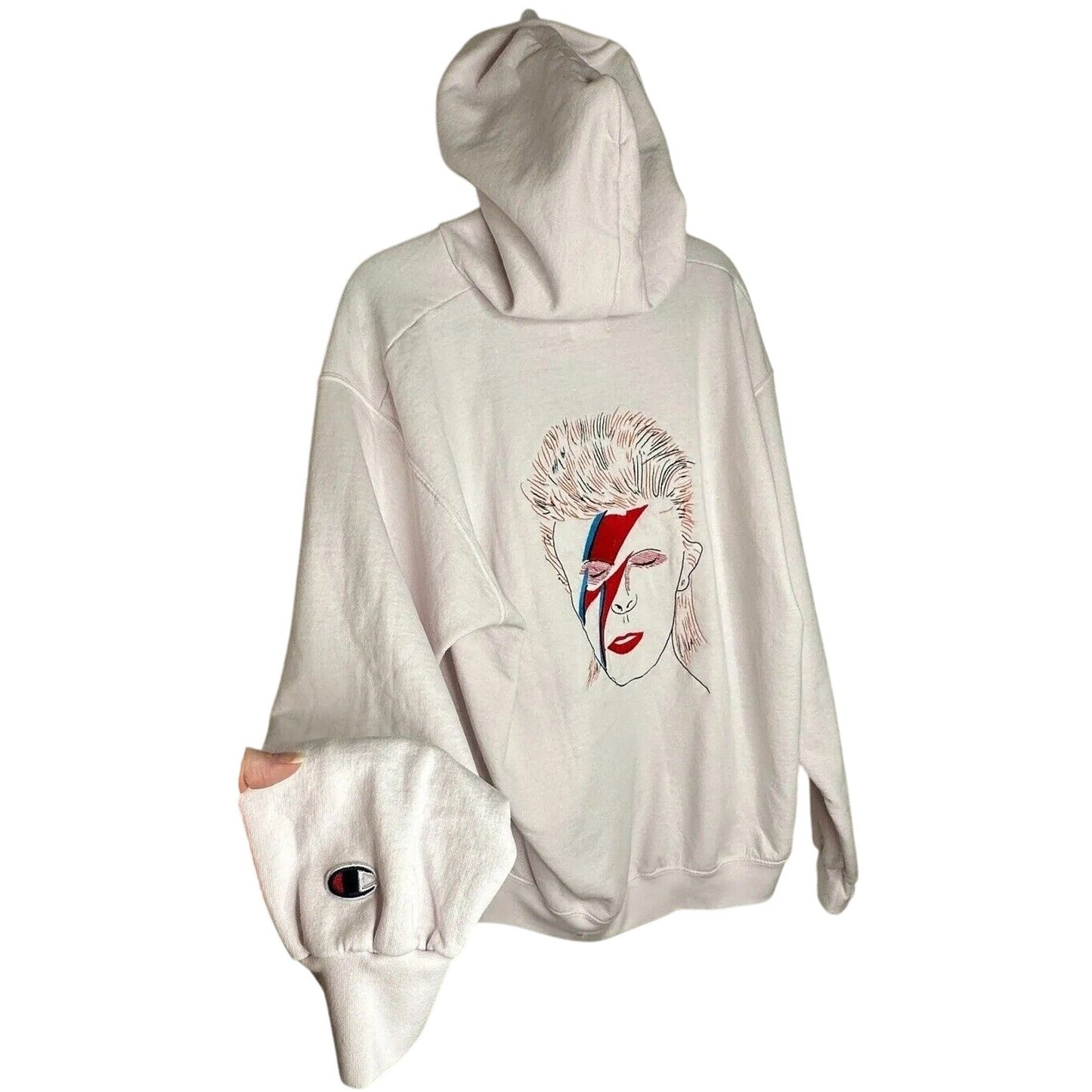 RARE Saint Luis NYC Light Pink Sweatshirt Hoodie VYBES Los Angeles David Bowie M
