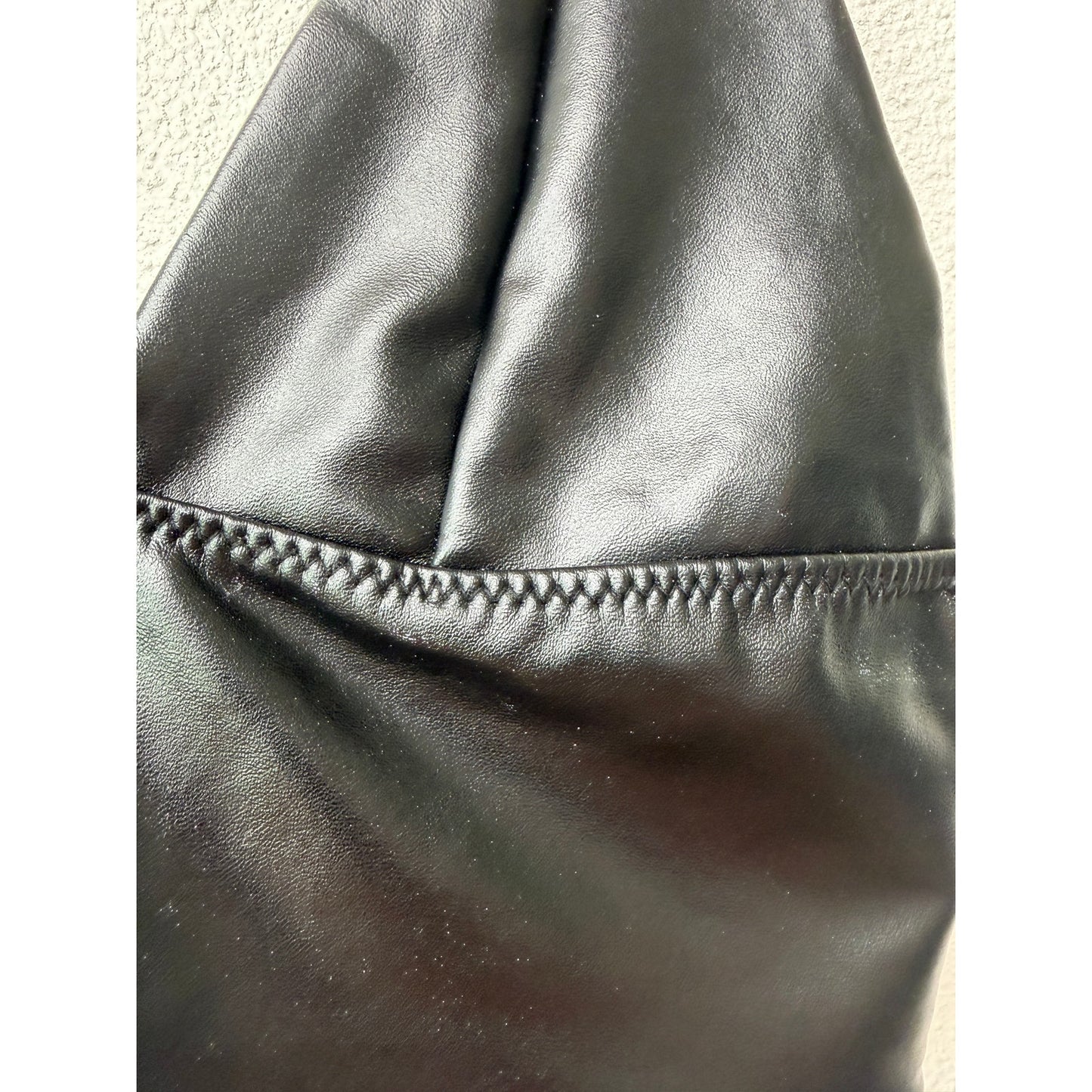 Black Faux Leather Triangle Bralette Women S