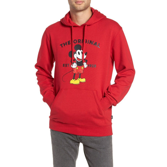 Disney X Vans Red Mickeys 90 Anniversary Front Pocket Pullover Fleece Hoodie M