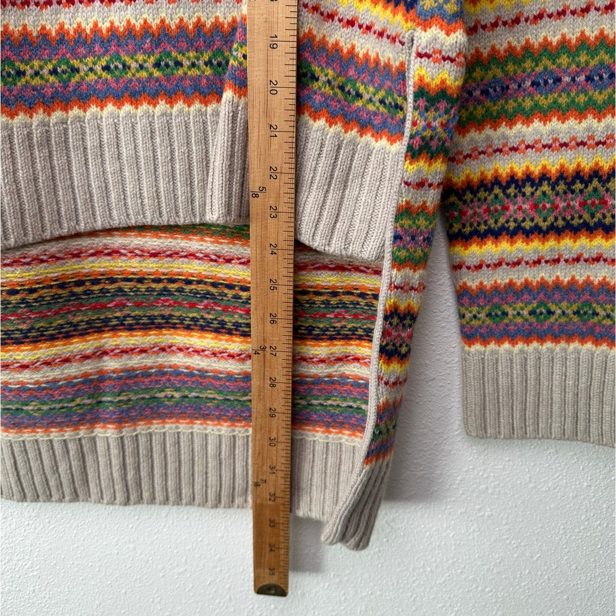 Stella McCartney Multicolor Zigzag Wool Women’s US 10 (EU 44) High Low Sweater