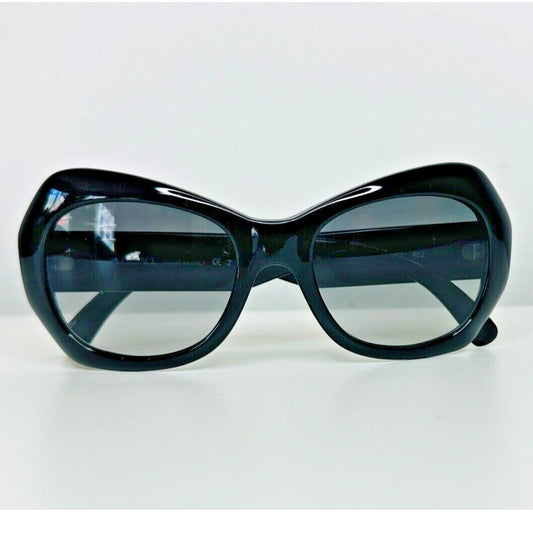 Vintage 80's Versace Black Modified Cat Eye Gray Lense Sunglasses MOD737COL852